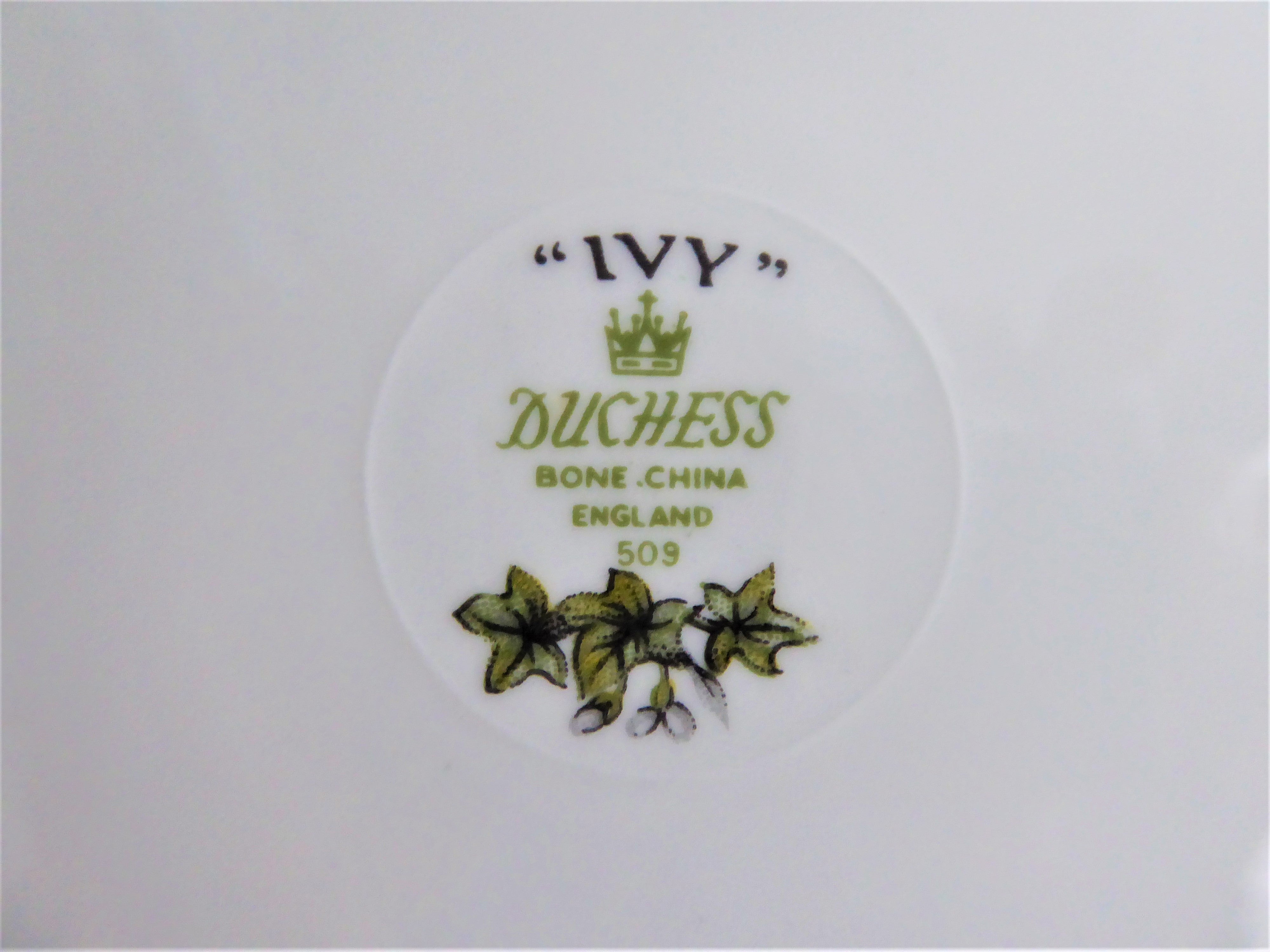 Vintage 1970s Duchess Ivy England Bone China Cake Serving Plate with Green Leaves - Elegant Tea Party, Wedding, and Dessert Display