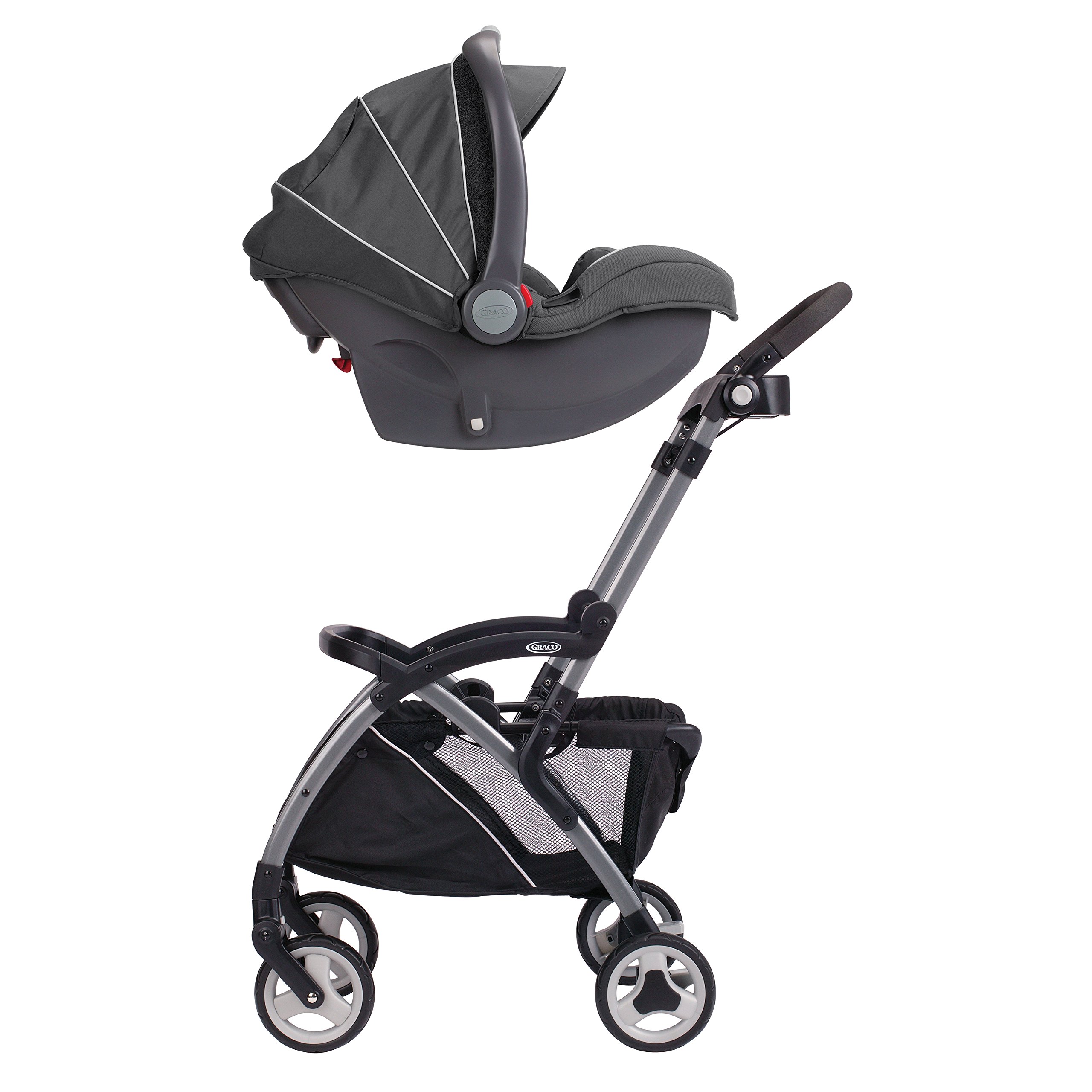Graco SnugRider Elite Lightweight Car Seat Carrier & Travel Stroller - Compatible with All Graco SnugRide Infant Car Seats (Black) | Perfect for Air Travel, Shopping & Everyday Use with Baby
