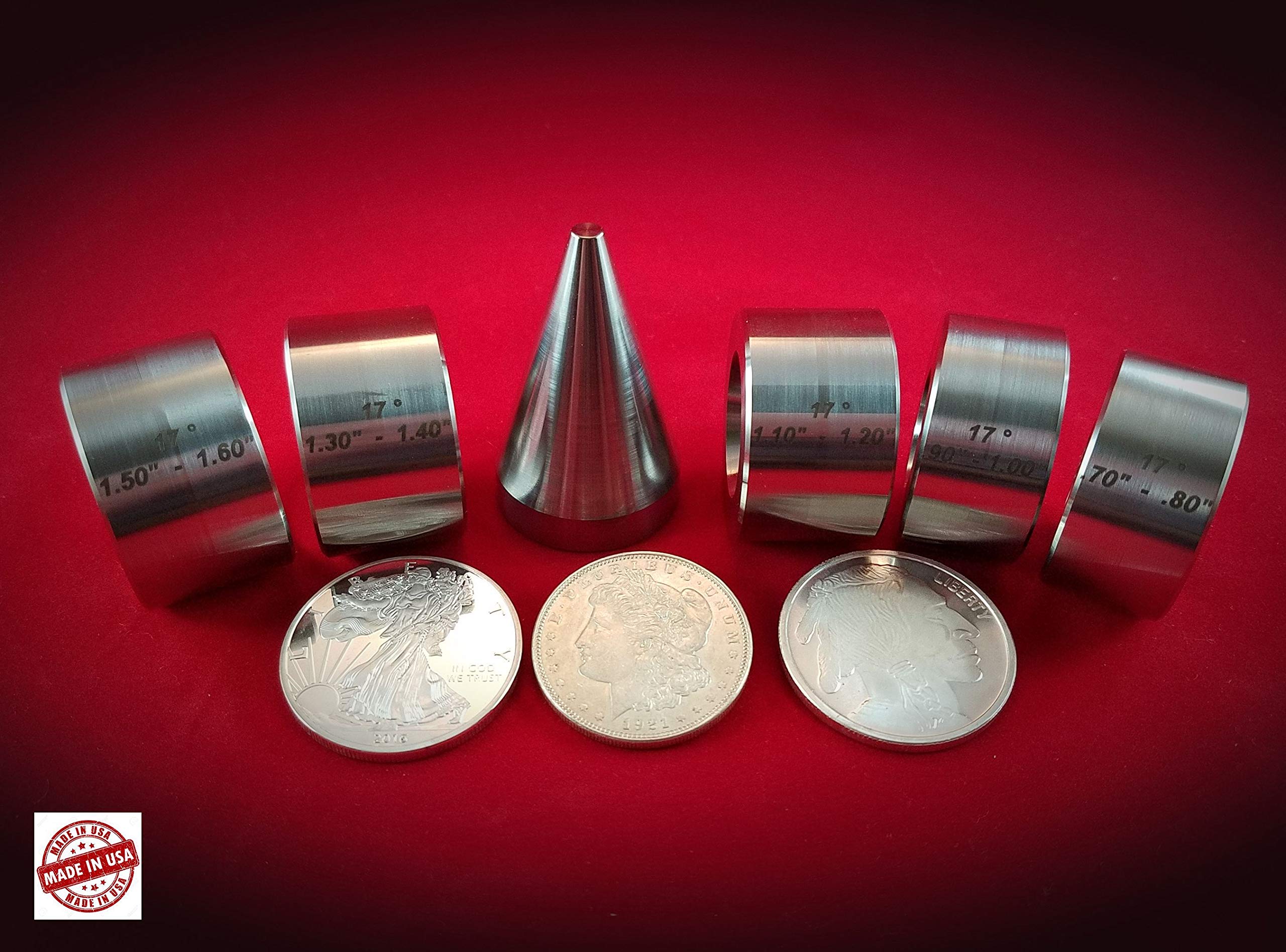 17-Piece Folding/Reduction Die Set with Stainless Steel Stabilizer Cone - Perfect for Jewelry Making, Metal Stamping, and DIY Craft Projects
