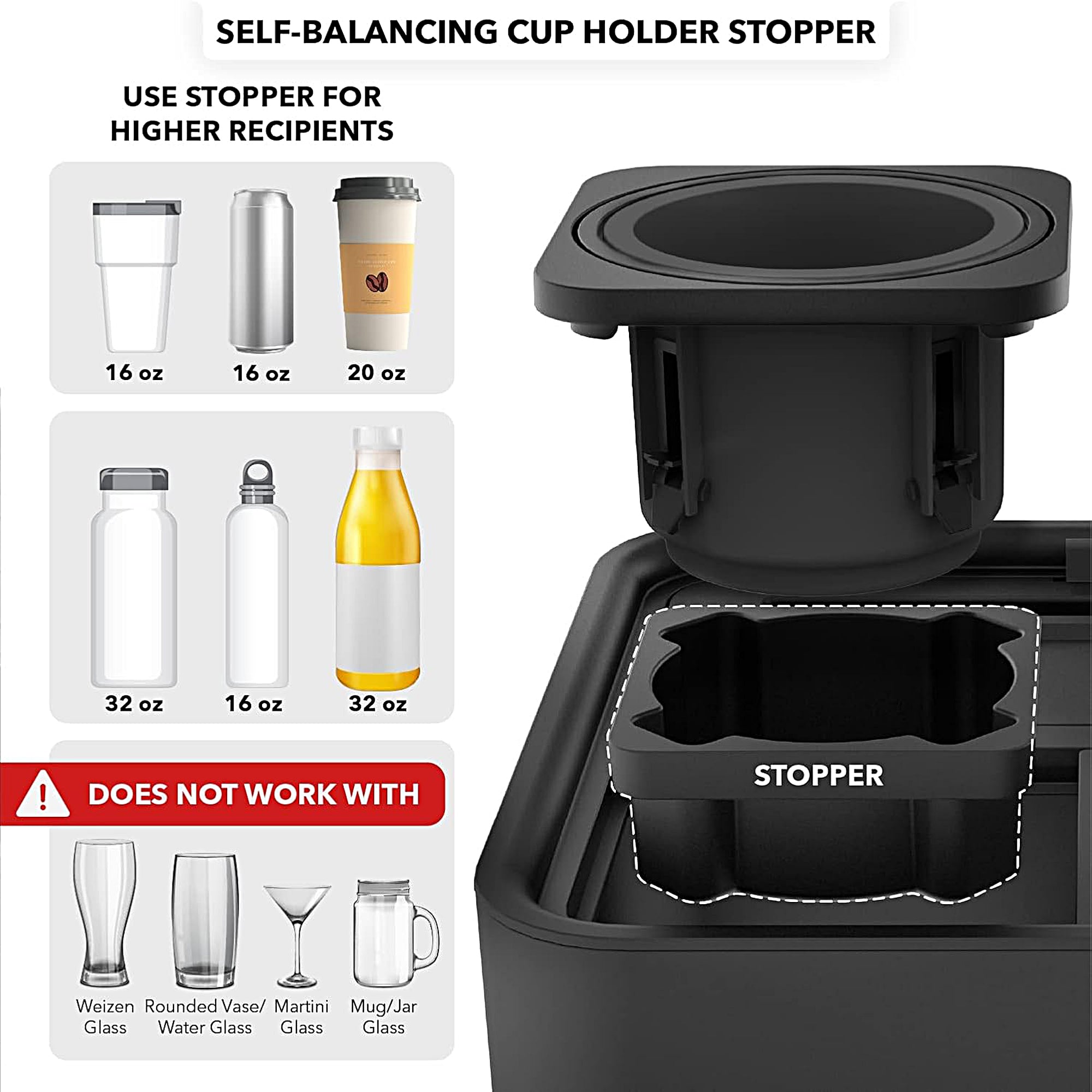INSTA Tray - Adjustable Sofa Armrest Caddy with Cup Holder & Phone Stand for Drinks, Snacks & Remote Control - Perfect for Living Room, Bed, Couch Watching TV or Gaming