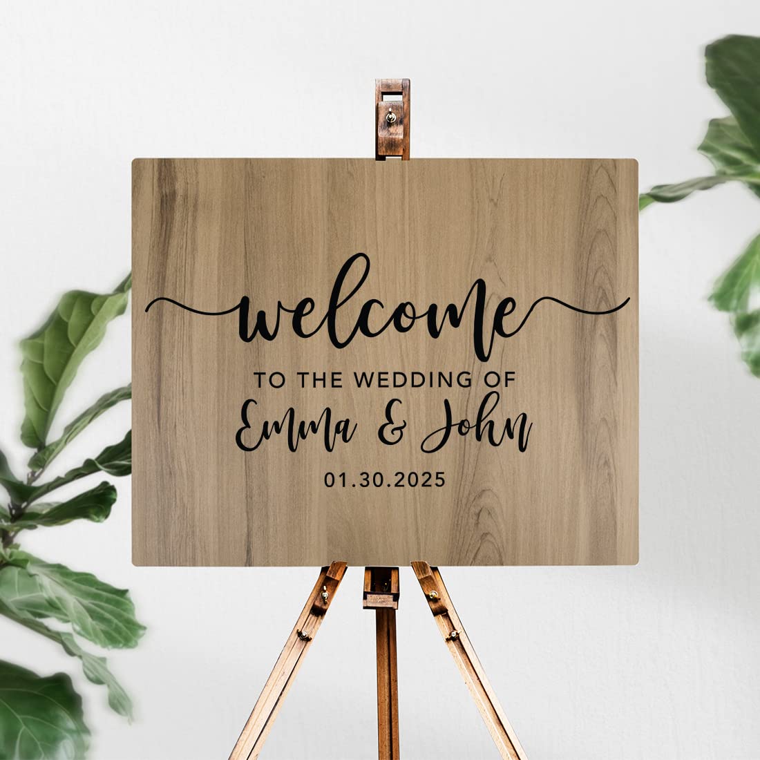 Personalized Large Wooden Welcome Sign for Wedding - 16
