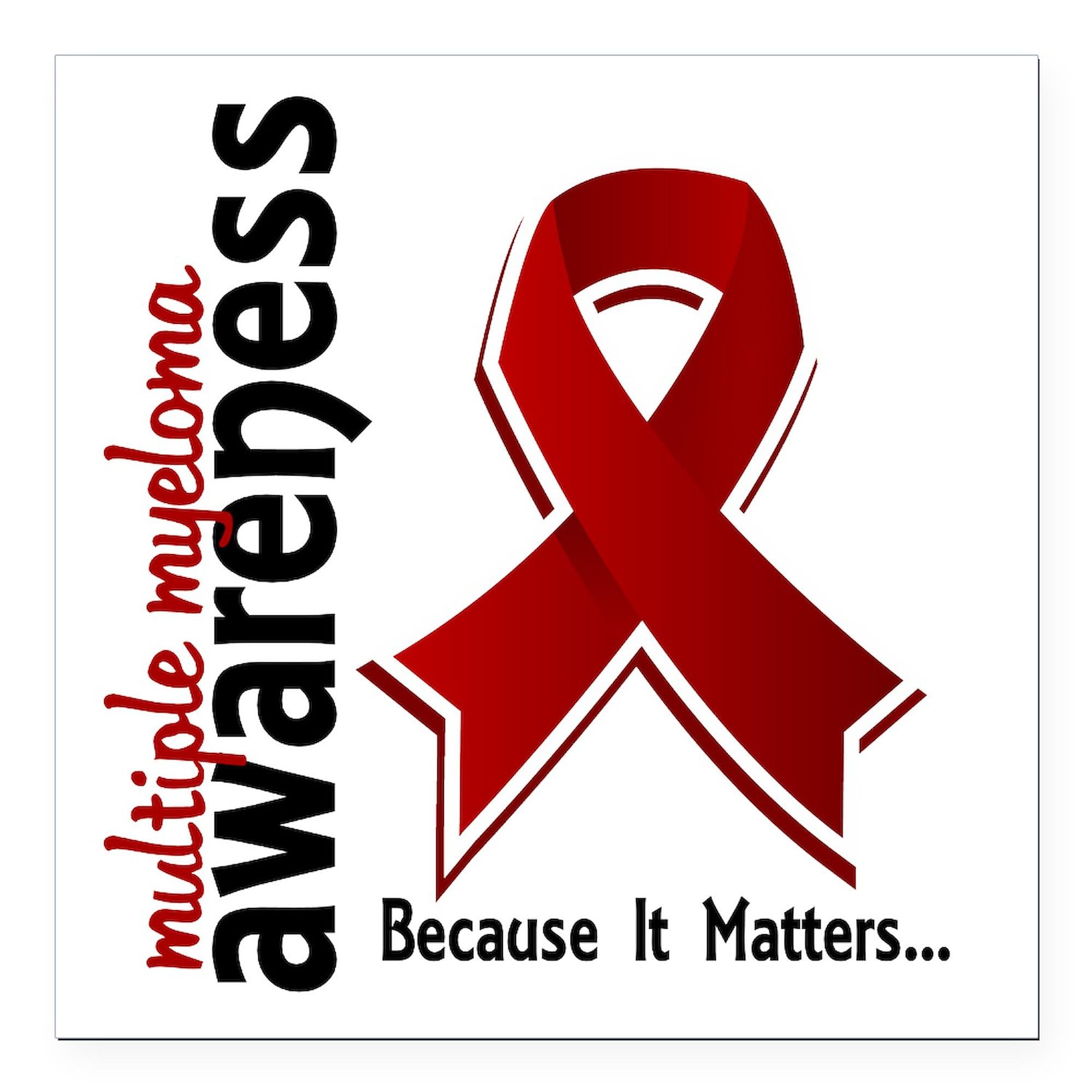 Multiple Myeloma Awareness 3x3 Inch Square Car Magnet - Strong Magnetic Bumper Sticker for Cancer Support & Awareness - Perfect for Cars, Trucks, Fridges & Metal Surfaces
