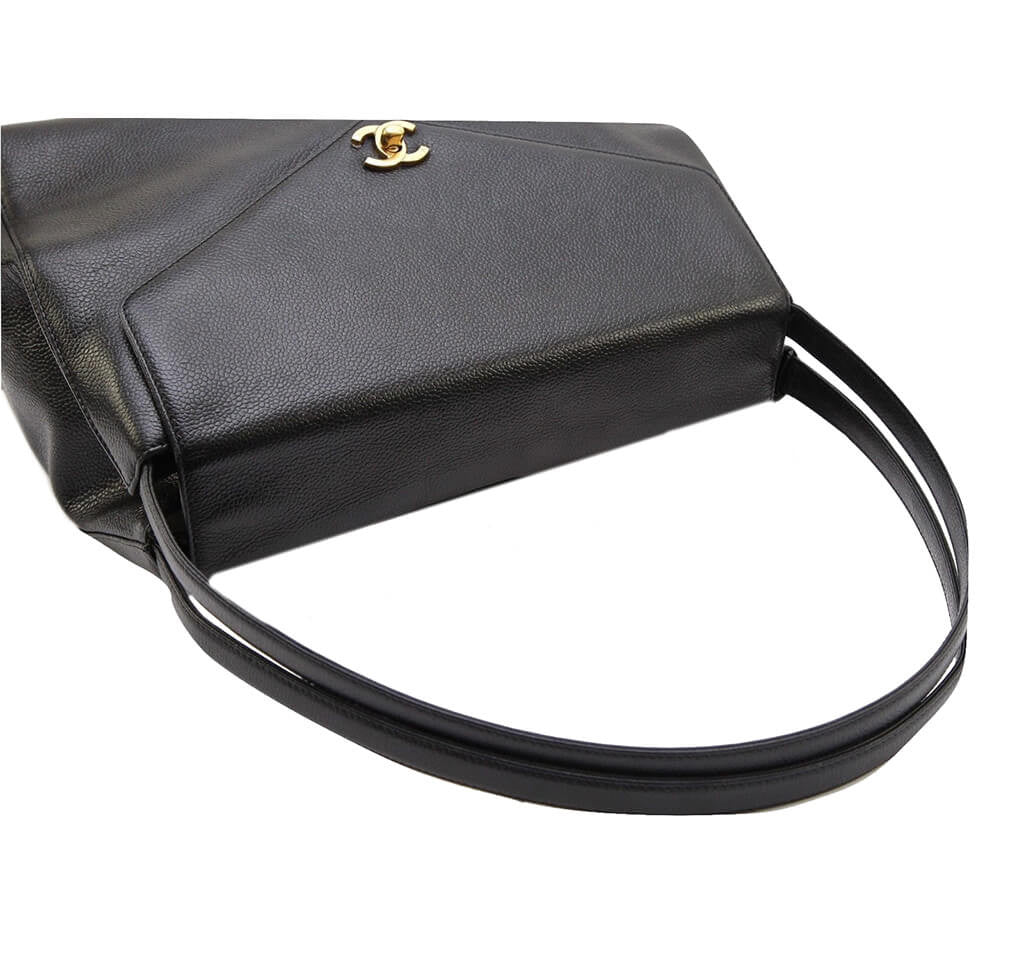 Chanel Classic Flap Bag Black Caviar Leather with Gold Hardware - Luxury Designer Handbag for Women, Perfect for Evening Events & Special Occasions