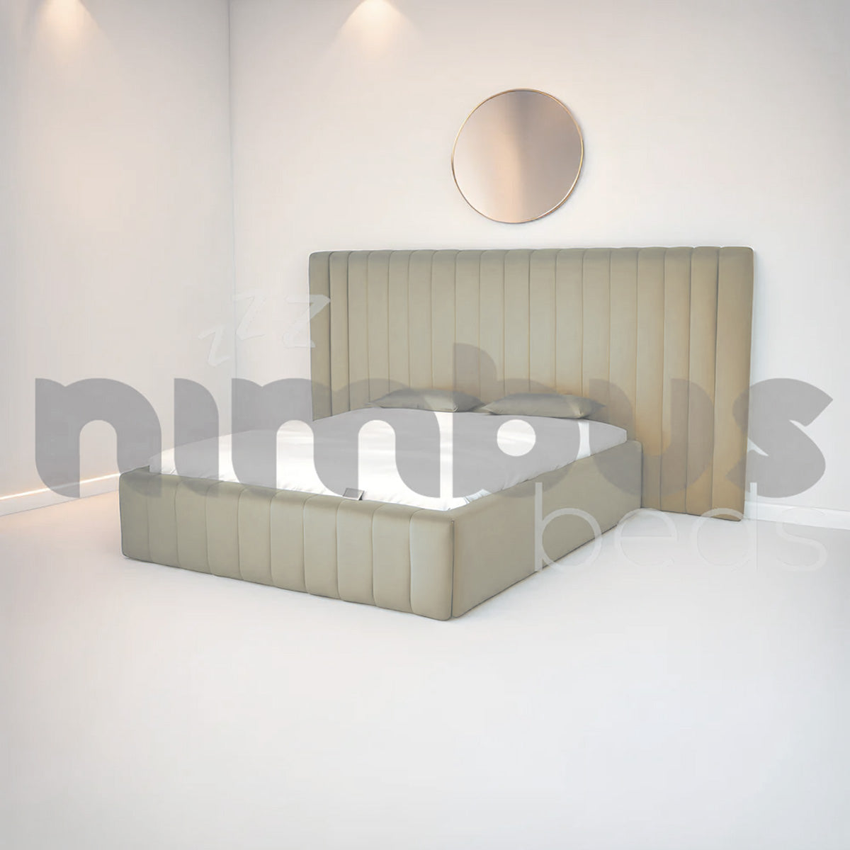 Luxury Louis Bed Frame - Queen Size, Upholstered Platform Bed with Wooden Slats & Noise-Free Support - Perfect for Master Bedroom, Guest Room, or Apartment