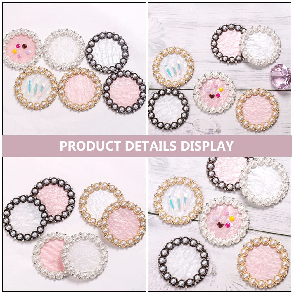 Beaupretty 3Pcs Nail Pigment Palette Set - Pearl Bead Nail Art Display Tray with Polish Drawing Frame for Professional & Home Salon Use | Perfect for Nail Tip Samples, Manicure Practice & Nail Art Showcase