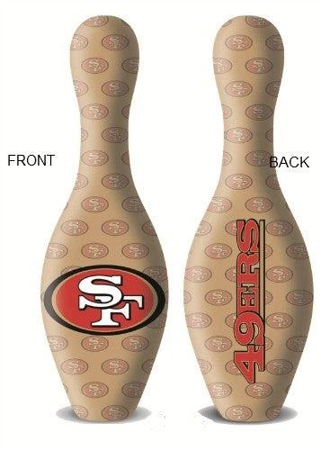 San Francisco 49ers NFL Bowling Pin Set - Official Team Logo Collectible for Game Room, Sports Bar Decor & Football Fan Gifts