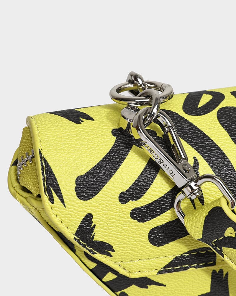 Trendy Yellow Graffiti Shoulder Bag for Women & Men - Stylish Crossbody Purse for Streetwear, Travel & Daily Use