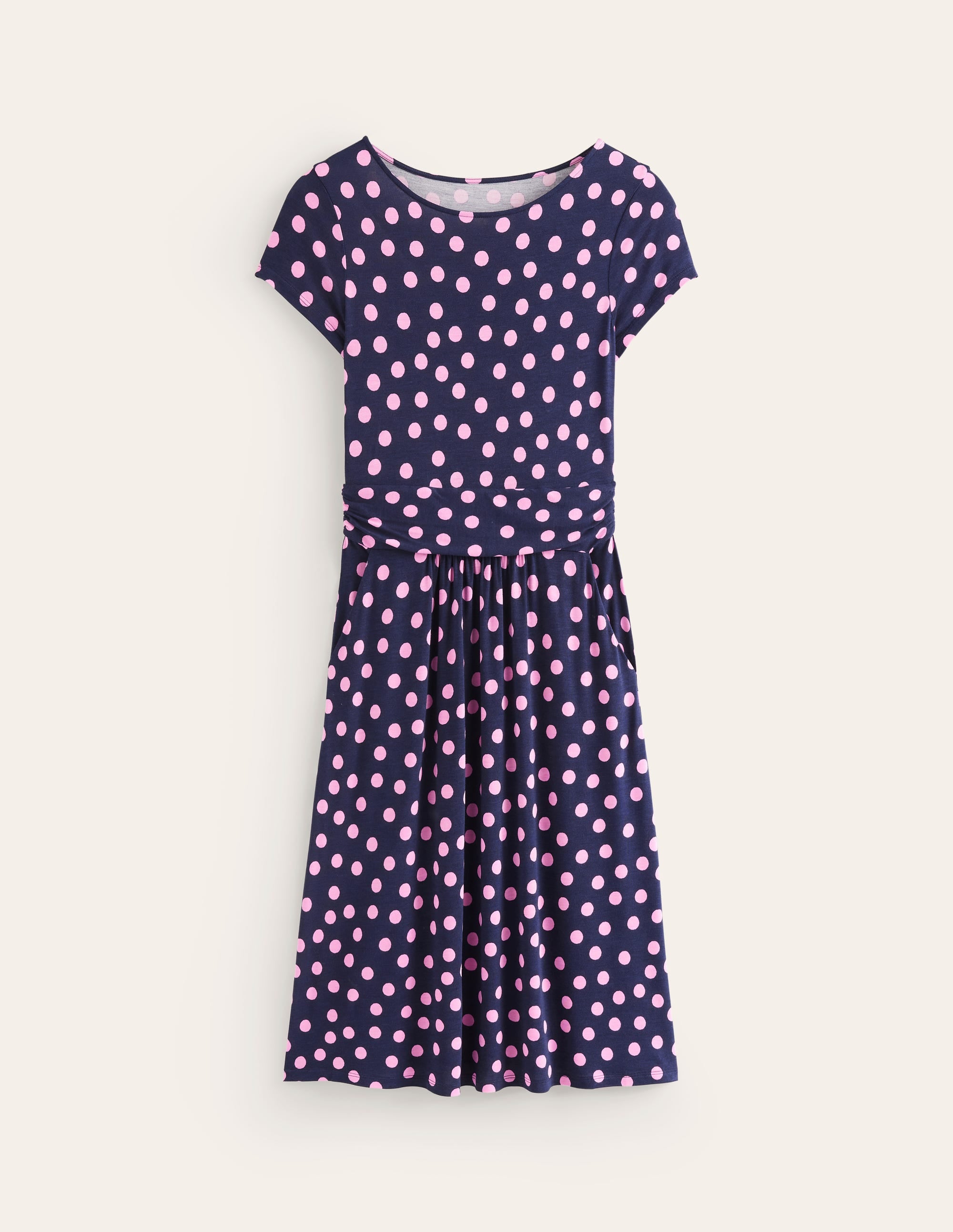 Amelie Jersey Dress Sherbert - Abstract Dot Print Flowy Summer Dress for Women | Perfect for Beach, Vacation & Casual Outings
