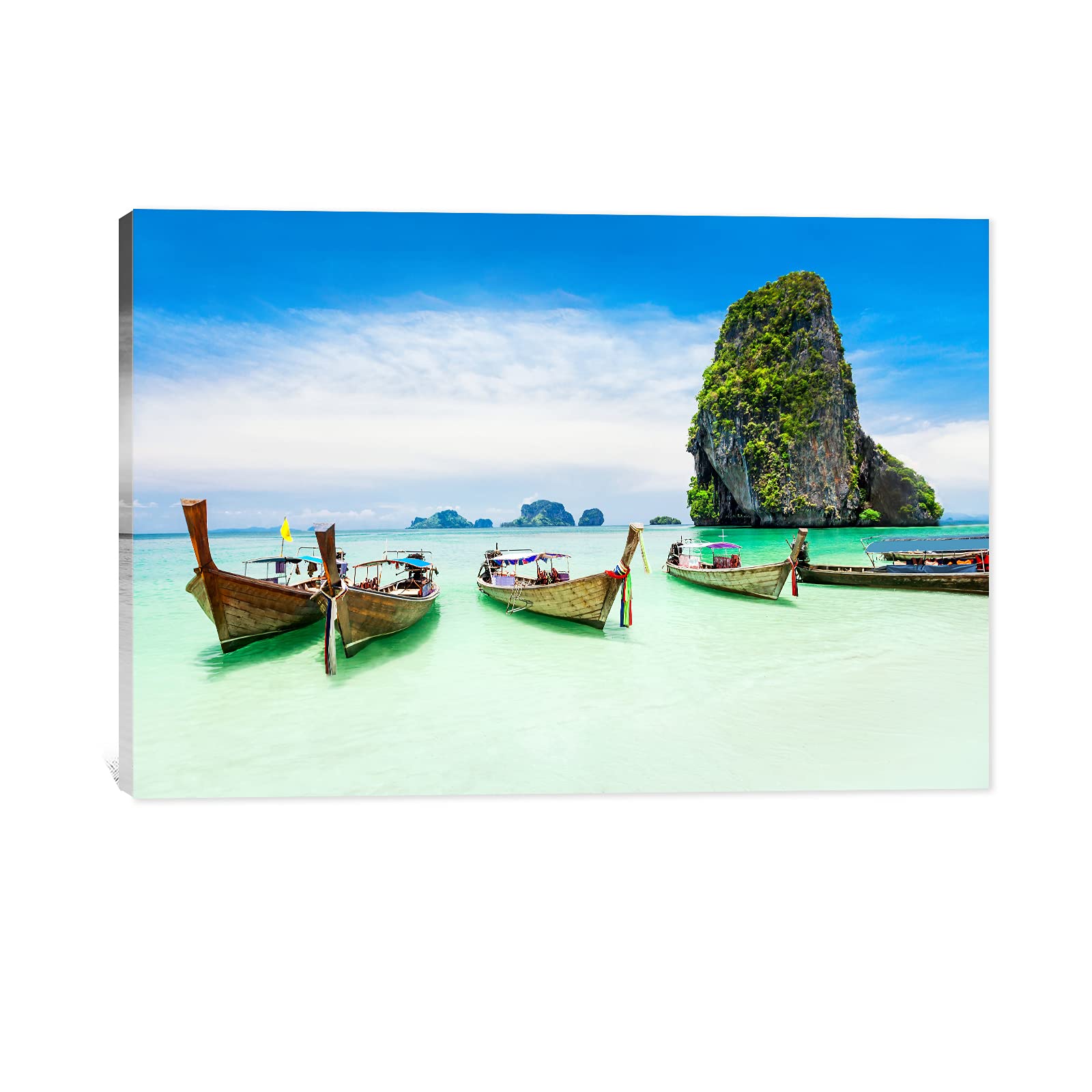 TIMUBA Coastal Beach Wall Art Canvas Print - 32x48 Inches Ocean Themed Bathroom & Bedroom Decor | Perfect for Beach House, Vacation Home or Coastal Style Interior Design