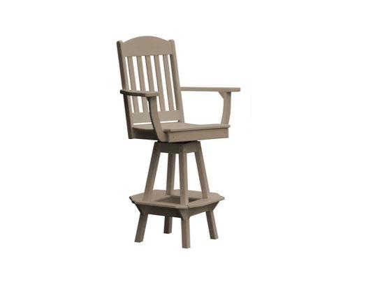 A & L Furniture Classic Swivel Bar Chair with Arms - Modern Counter Height Stool for Kitchen Island, Home Bar & Dining Room - Comfortable & Stylish Seating Solution