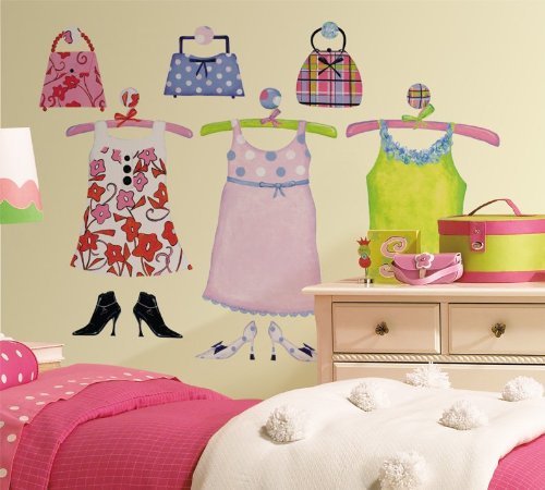 RoomMates RMK1389SLG Dress Up Peel & Stick Wall Decal MegaPack - Removable Wall Stickers for Kids Bedroom Decor, DIY Home Design & Nursery Wall Art - Perfect for Girls Room, Playroom & Classroom Decorations