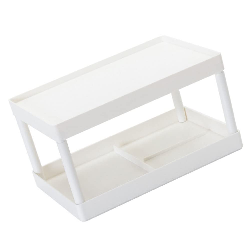 Zerodeko 2-Tier Desktop Storage Shelf - Cosmetic & Stationery Organizer with Drawers for Makeup, Office, Study | Space-Saving Desk Organizer for Home & Work