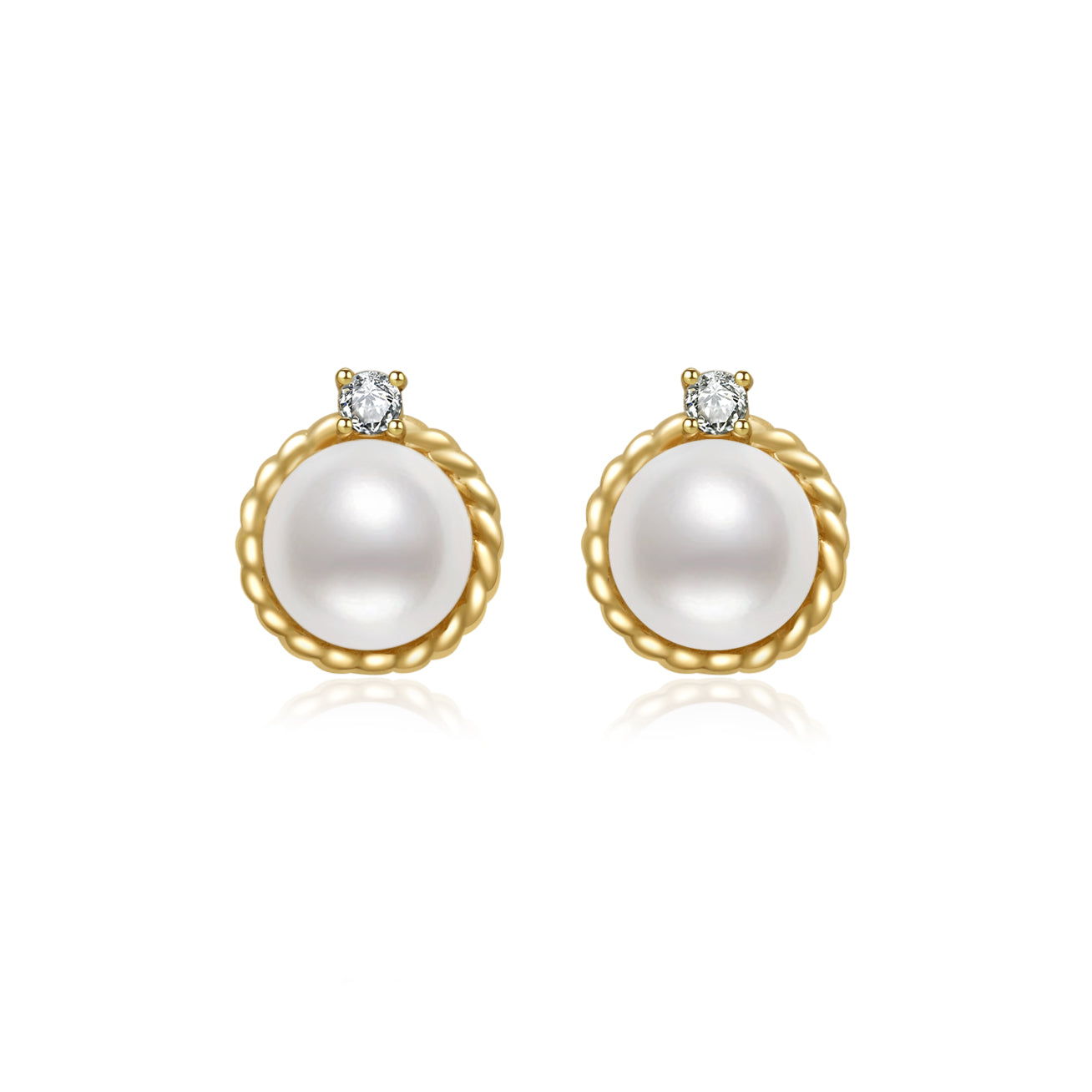 18K Solid Gold Diamond Akoya Hanadama Pearl Earrings for Women - Luxury Pearl Jewelry Gift for Wedding, Anniversary & Special Occasions