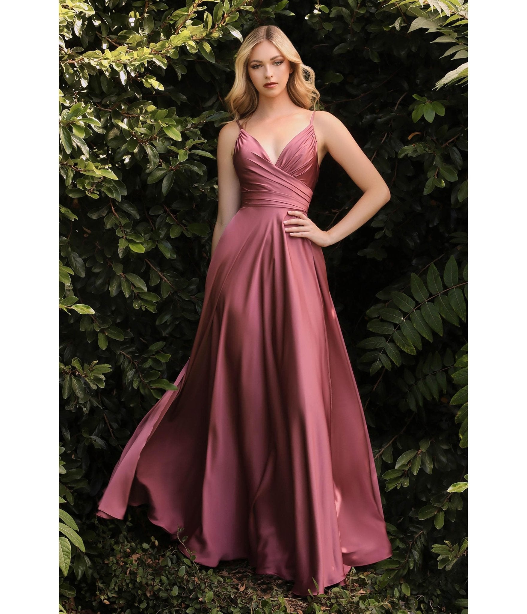 Ladivine by Cinderella Divine Mauve Rose Sweetheart Satin Bridesmaid Dress - Perfect for Weddings, Prom, and Formal Events