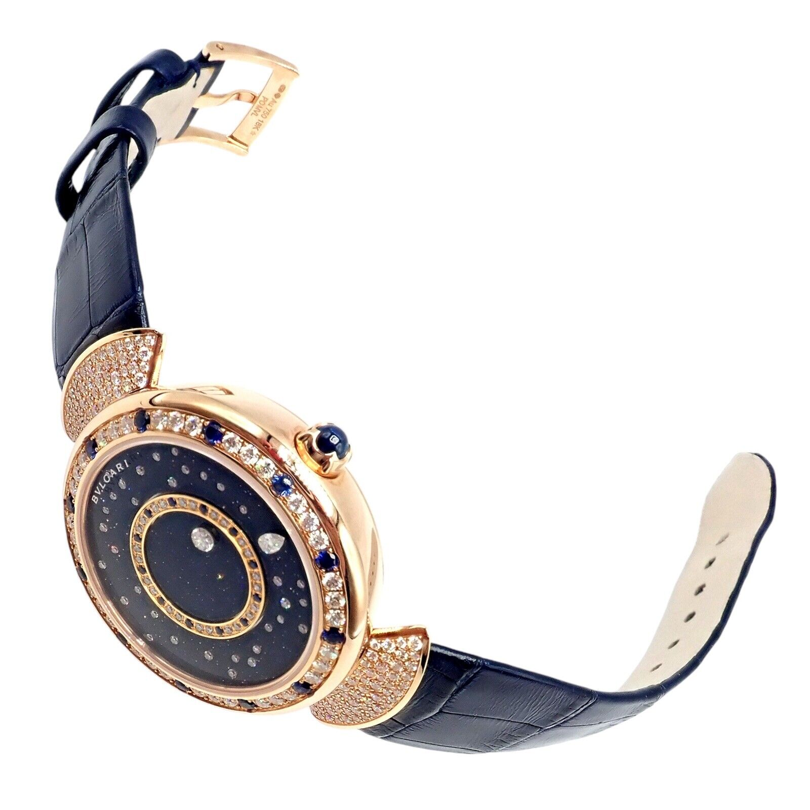 Bulgari 18k Rose Gold Diamond Sapphire Divas Dream Automatic Roman Night Watch - Luxury Women's Timepiece for Gala Events & Evening Occasions