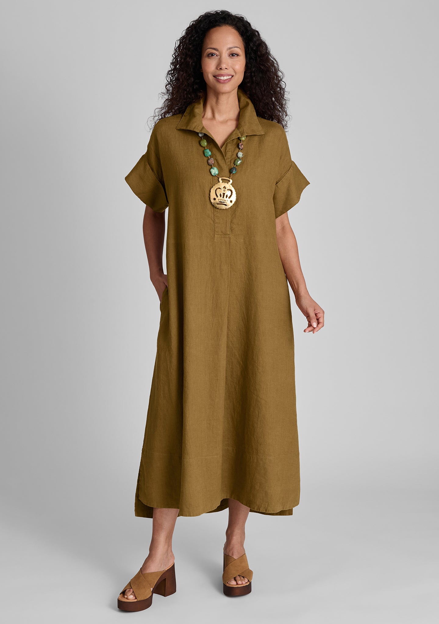 Stylish Artful Shirtdress - Elegant Linen Dress for Women | Perfect for Summer Outfits, Beach Wear & Casual Office Attire