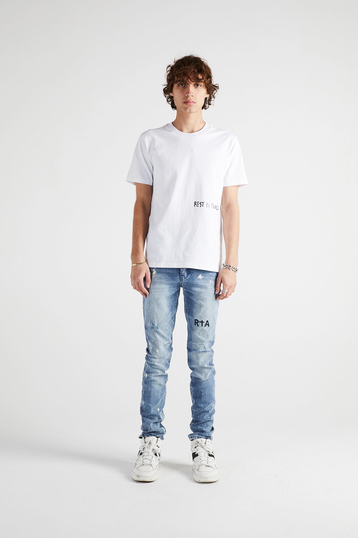 LIAM TEE | White Rip Cross Graphic T-Shirt for Men - Trendy Streetwear Fashion for Casual Wear and Outfits