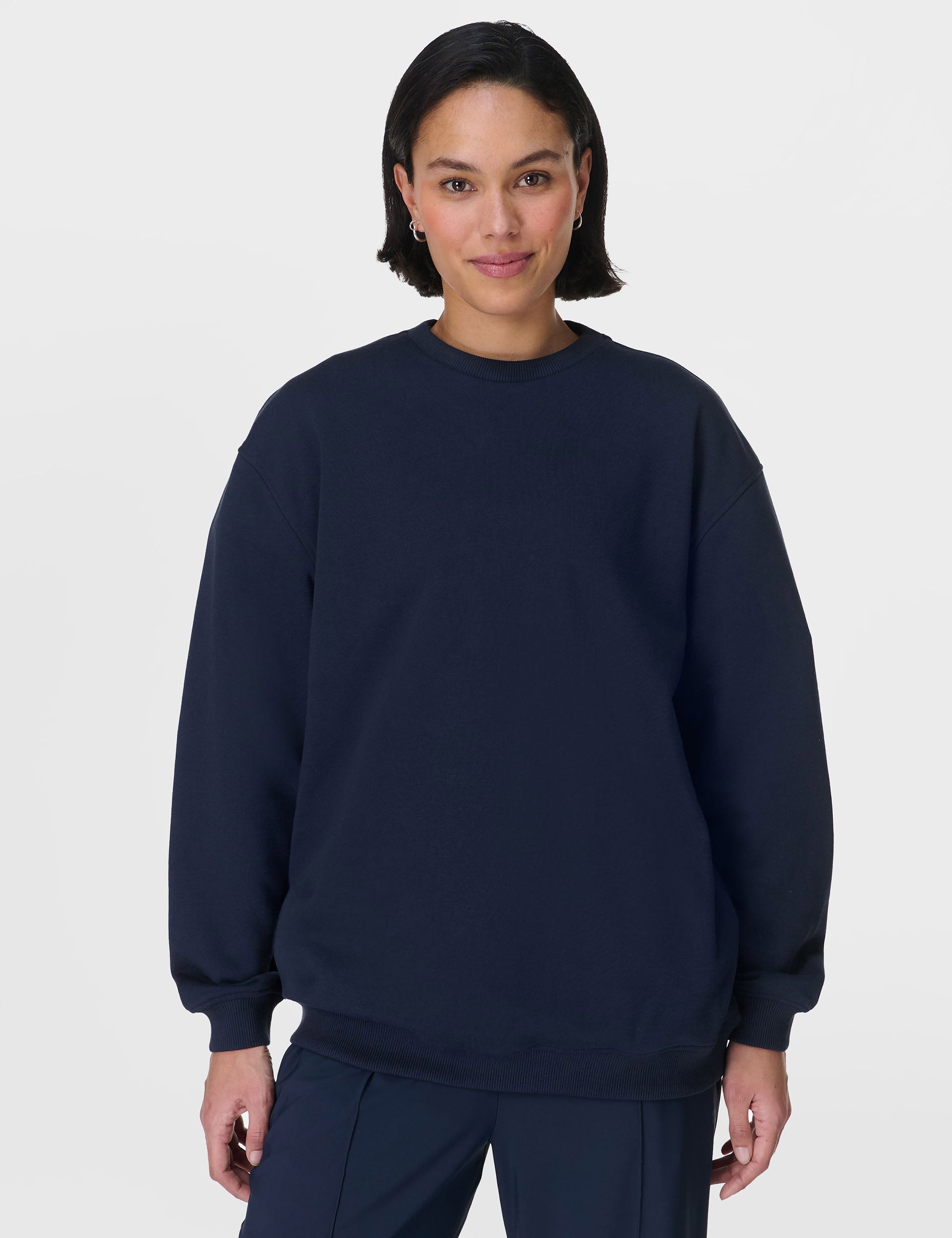 Explore More Longline Sweatshirt for Men & Women | Navy Blue Oversized Streetwear | Perfect for Casual Outfits, Loungewear & Layering