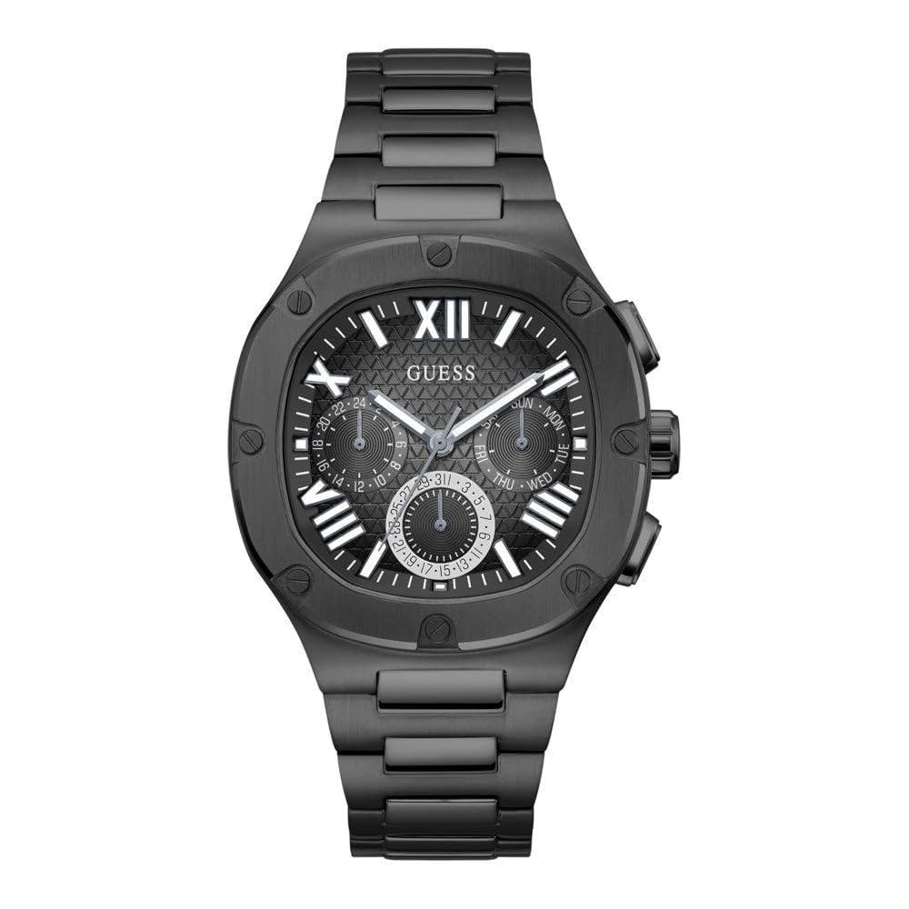 GUESS Men's 42mm Stainless Steel Chronograph Watch with Date Window - Water Resistant Casual & Dress Timepiece for Business, Office, and Everyday Wear