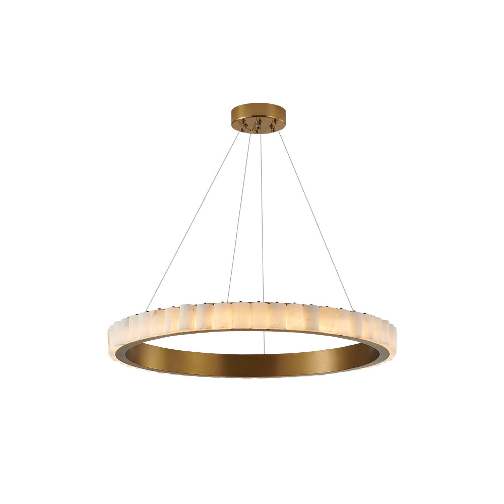 Alabaster Avalon Halo Chandelier - Modern Crystal Ceiling Light Fixture for Dining Room, Bedroom & Living Room Decor