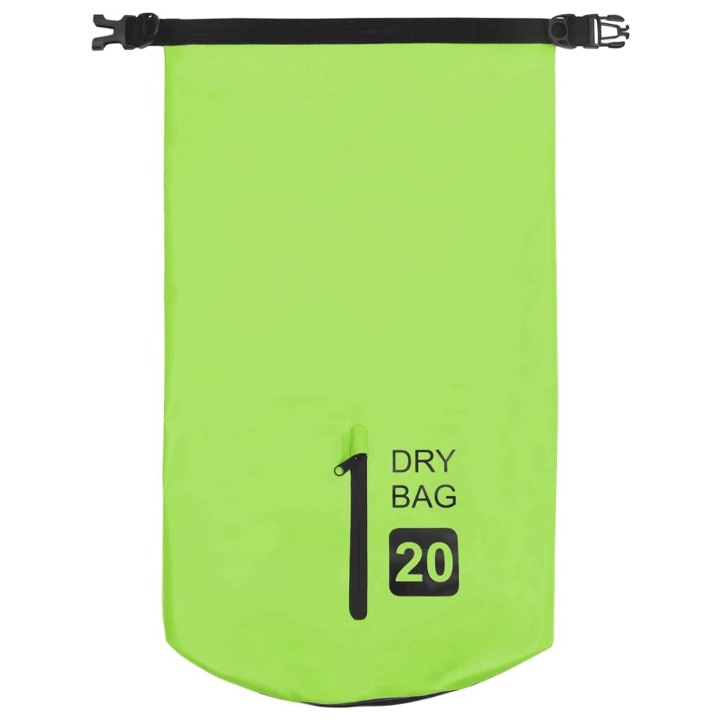Waterproof Dry Bag with Zipper - Lightweight PVC Backpack for Boating, Kayaking & Water Sports | Durable Green Waterproof Duffel Bag for Camping, Beach & Outdoor Adventures