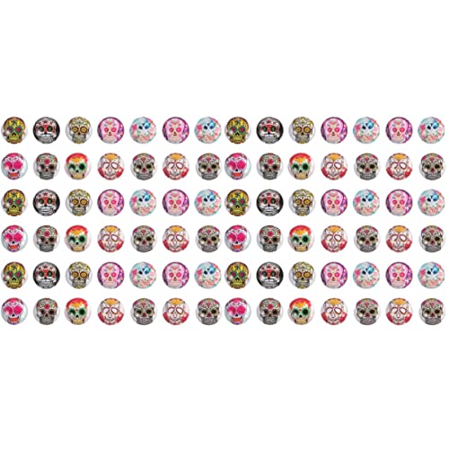EXCLUZO 200 Pcs Skull Glass Halloween Dome Cabochons - Flatback Round Glass Gems for DIY Jewelry, Scrapbooking & Home Decor - Perfect for Halloween Crafts, Costume Accessories & Party Decorations