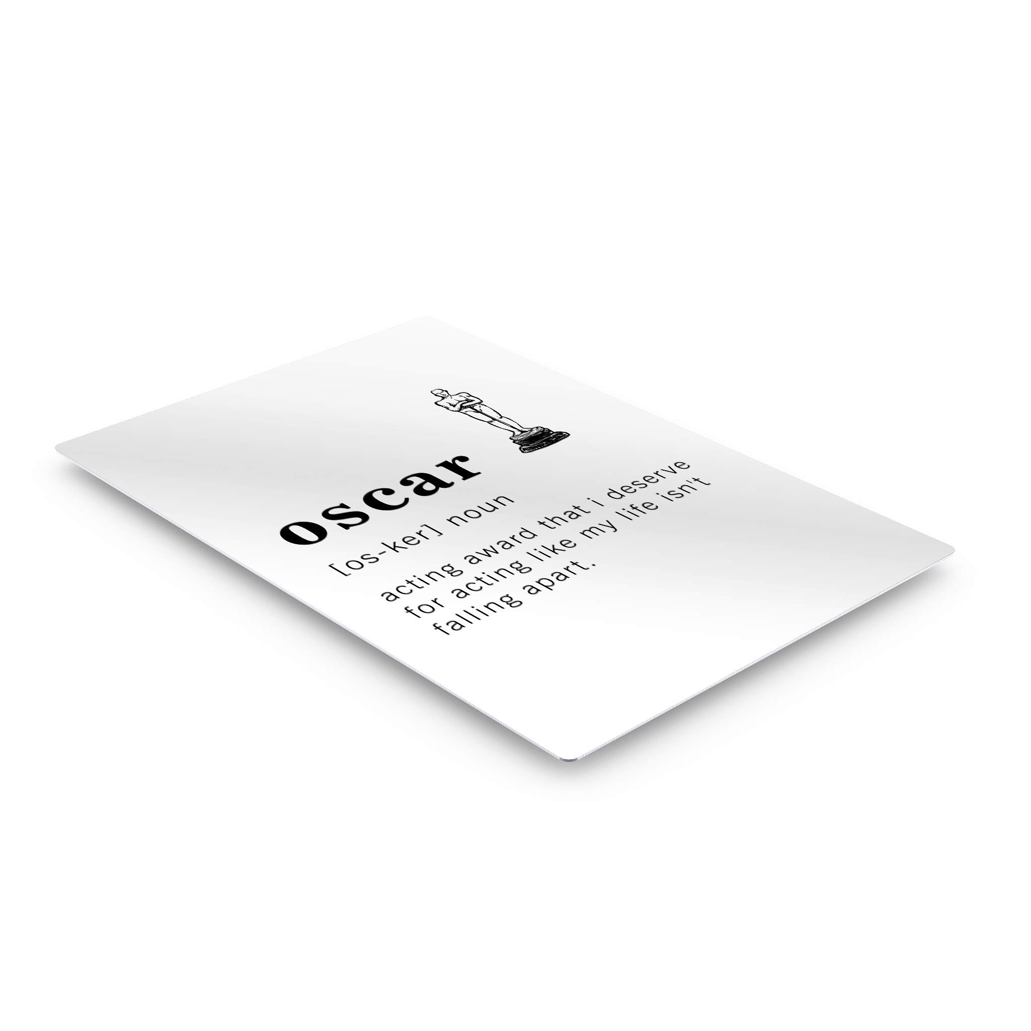 Funny Noun Dictionary Definition of Oscar Metal Print - Inspirational Quote Sign for Office, Living Room, Bedroom & Bathroom - Ready to Hang Wall Art Home Decor (40x30 Inches, Made in USA) - Perfect for Gifts, Housewarming & Humorous Home Décor