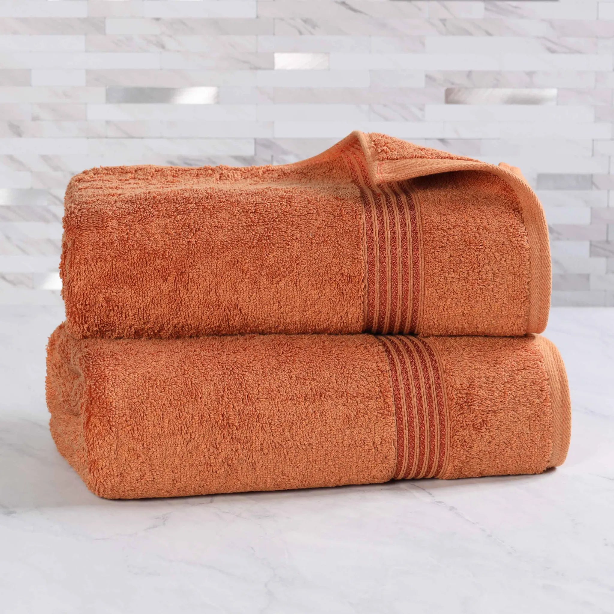 Premium Heritage Egyptian Cotton Bath Towel Set of 2 - Ultra Soft, Highly Absorbent & Quick Dry - Luxury Spa & Bathroom Essentials for Home & Hotel Use