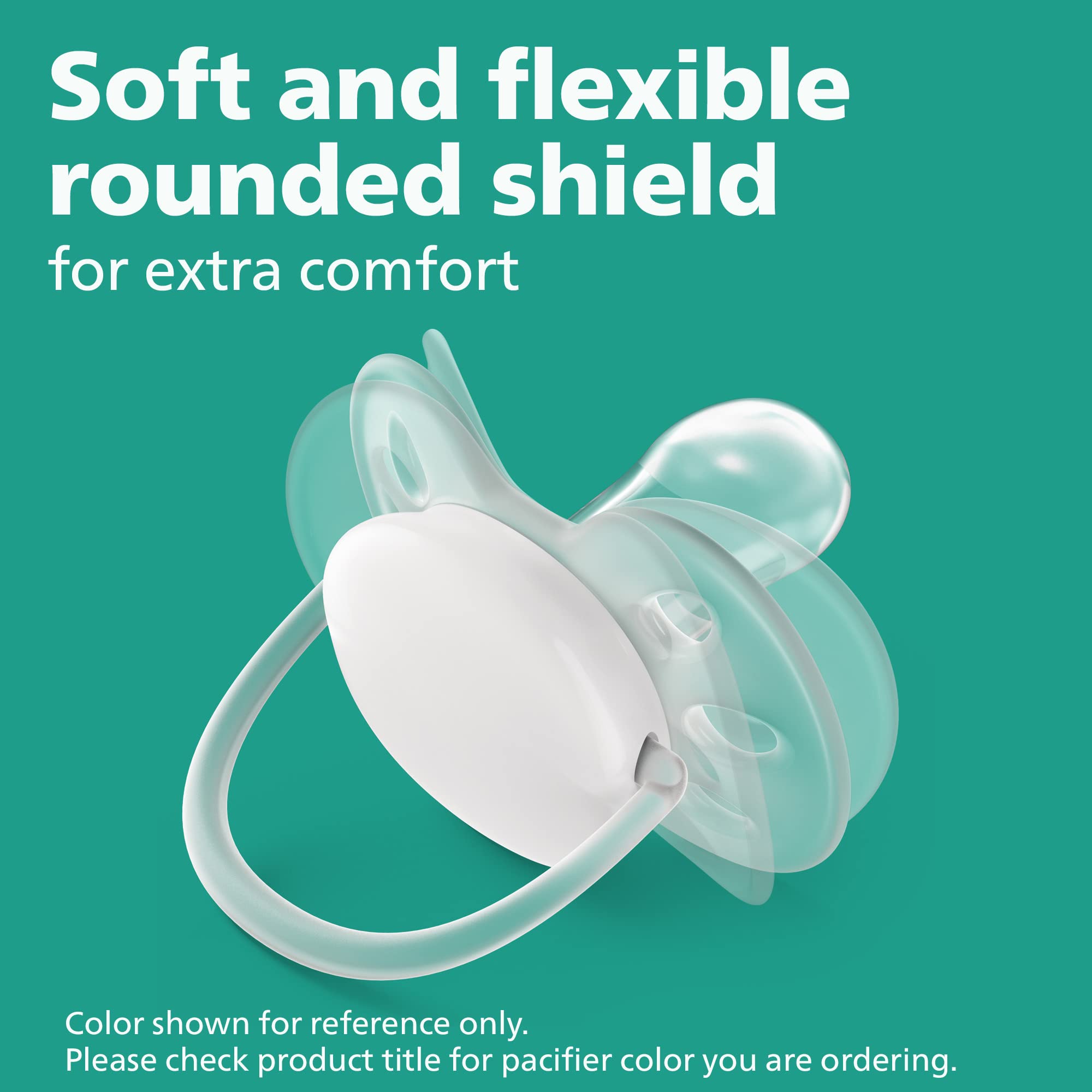 **Philips Avent Ultra Soft Pacifier - 4-Pack BPA-Free Baby Soothers for 0-6 Months | Flexible & Gentle for Newborns | Includes Sterilizer Carry Case (SCF091/23) | Perfect for Daycare, Travel & Comfort**