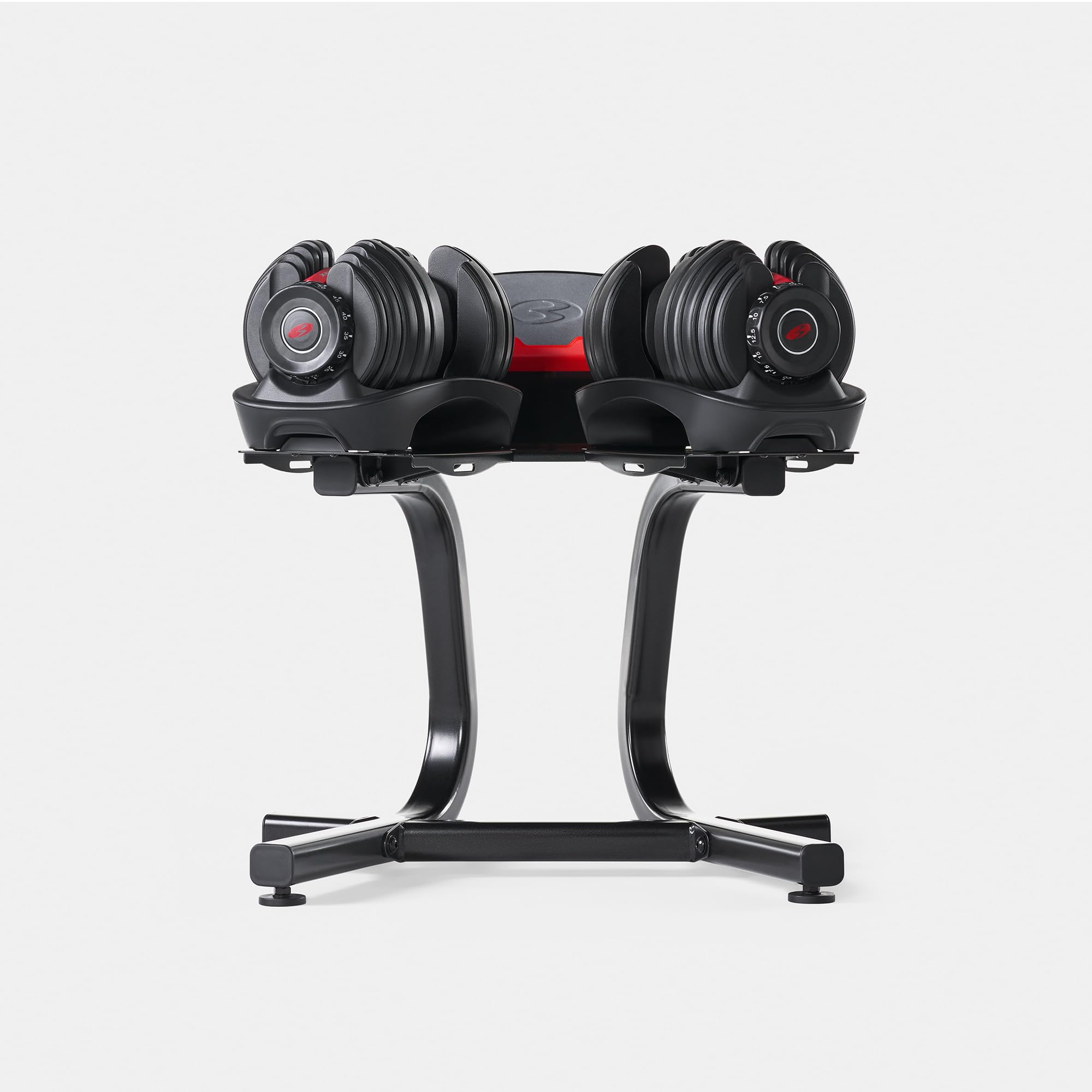 BowFlex SelectTech Adjustable Dumbbell Stand with Media Rack - Perfect for Home Gym Organization & Workout Space Saving