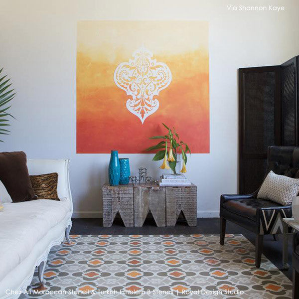 Chez Ali Moroccan Wall Stencil - Authentic Handmade Moroccan Design for Home Decor, DIY Wall Art, and Interior Painting | Perfect for Living Rooms, Bedrooms, and Accent Walls