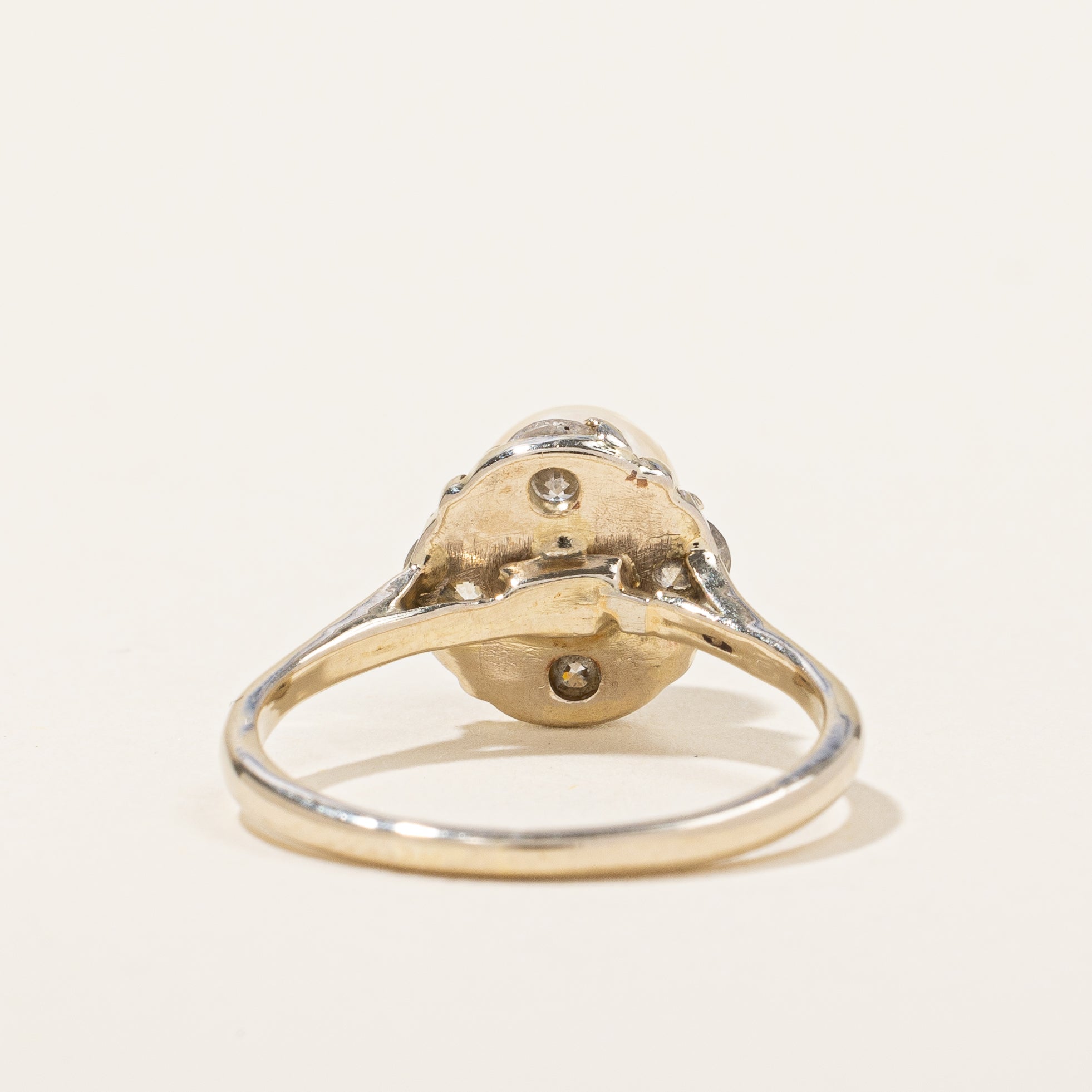 Elegant 0.60ctw Pearl & Diamond Accented Ring - 6.6mm Round Cut, Size 6.25 - Perfect for Weddings, Anniversaries & Special Occasions