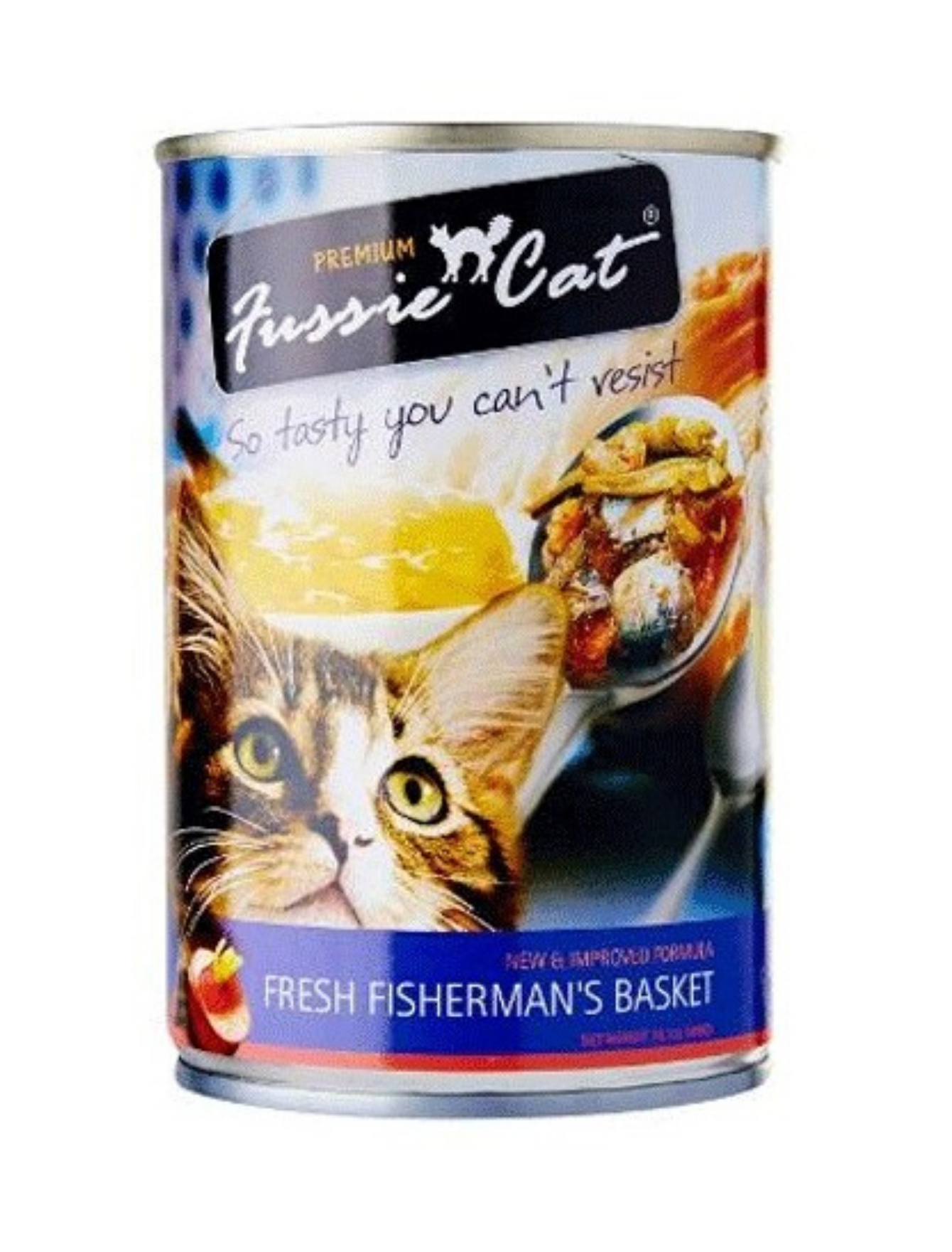 Premium Fussie Cat Fresh Fisherman’s Basket Wet Cat Food - 400g Grain-Free Tuna & Salmon Recipe - Healthy Protein-Rich Meal for Adult & Senior Cats - Perfect for Picky Eaters & Weight Management