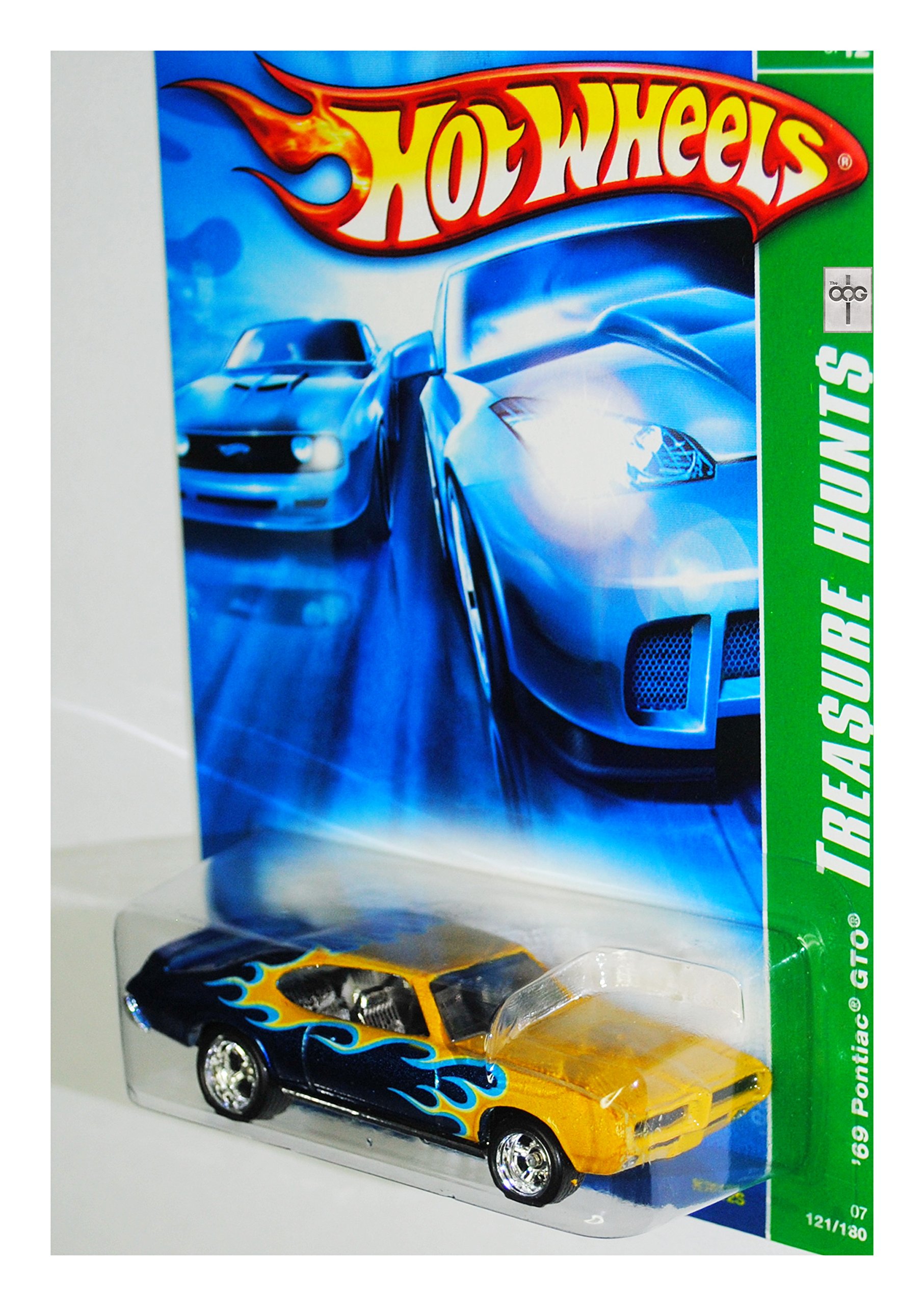 2007 Hot Wheels Super Treasure Hunt '69 Pontiac GTO Diecast Car 1:64 Scale Limited Edition 121/180 - Rare Collectible for Display & Racing Enthusiasts