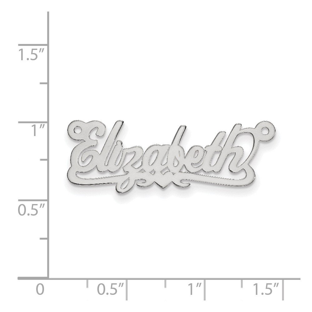 10K Solid White Gold Name Plate Pendant Charm - .013 Gauge, Personalized Jewelry for Necklaces & Bracelets - Perfect for Gifts, Engagements & Special Occasions