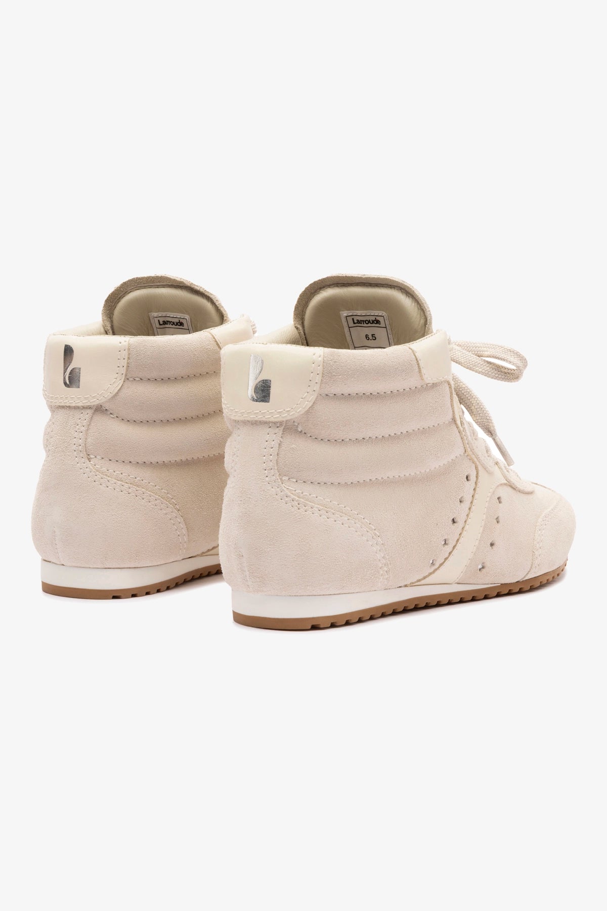 Stella Mid Top Sneakers for Women - Mushroom Grey Suede & Ivory Leather Casual Shoes | Perfect for Walking, Work & Everyday Wear
