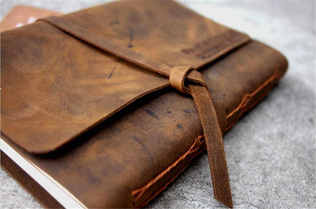 Vintage Distressed Leather Writing Journal - Handmade Refillable Notebook for Men & Women - Perfect for Travel, Journaling, and Gift Giving