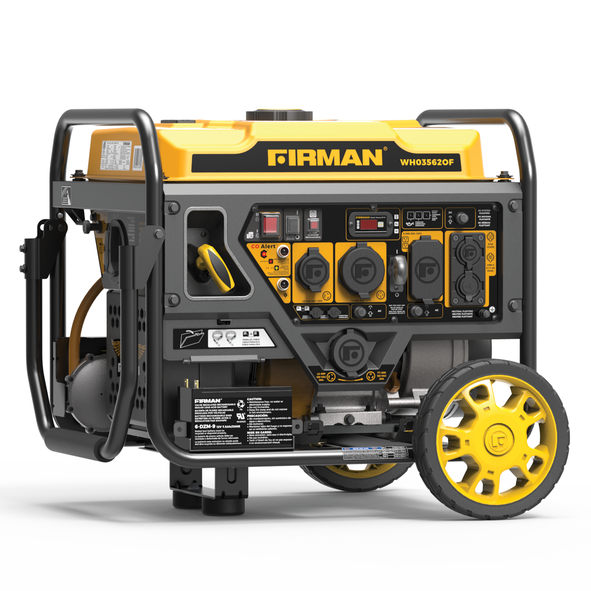 4400W Dual Fuel Open Frame Inverter Generator with Electric Start & CO Alert - Perfect for Camping, Home Backup Power, and Outdoor Events