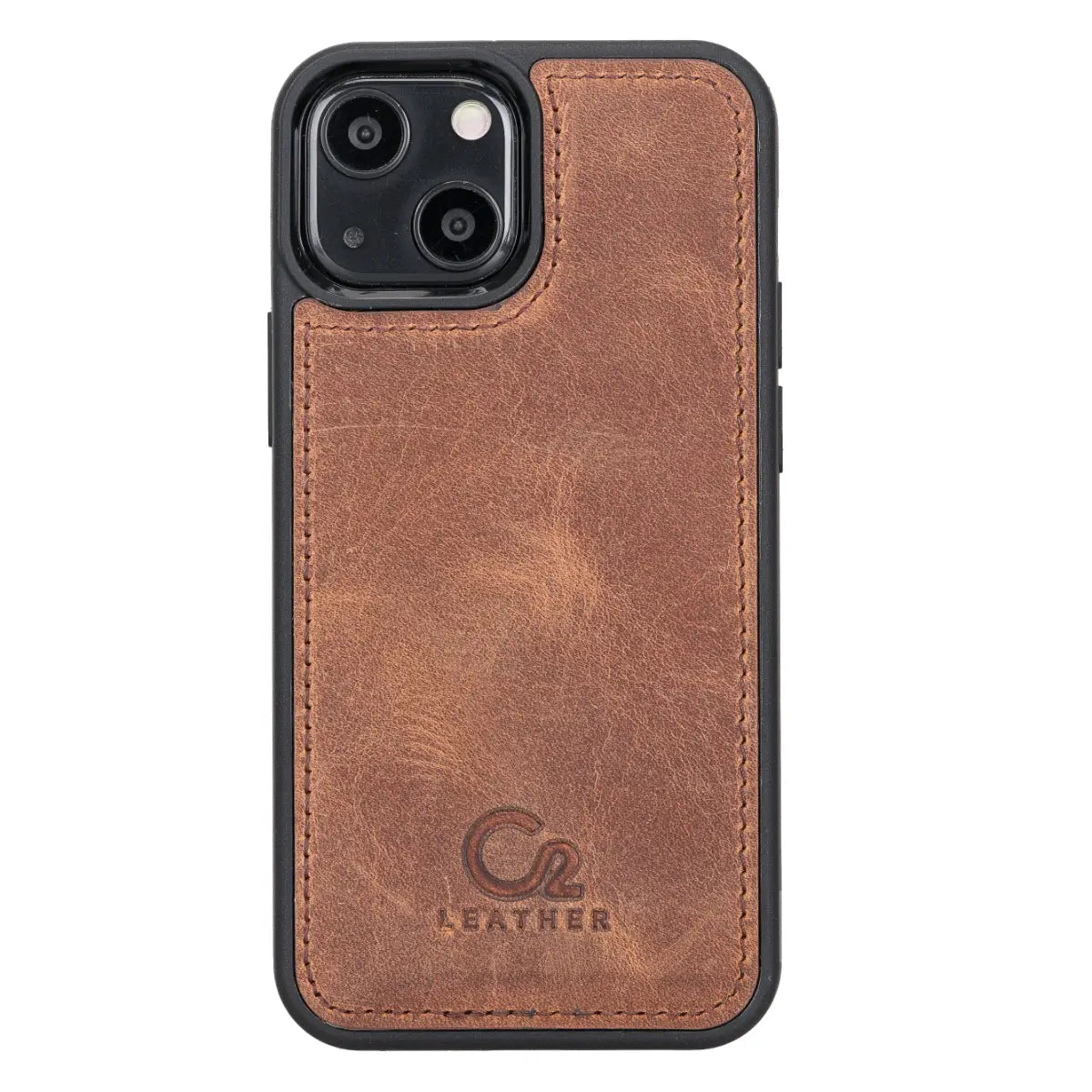 Distressed Brown Leather Wallet Case for iPhone 13 Mini - Slim Protective Phone Cover with Card Holder - Perfect for Everyday Use, Travel & Business