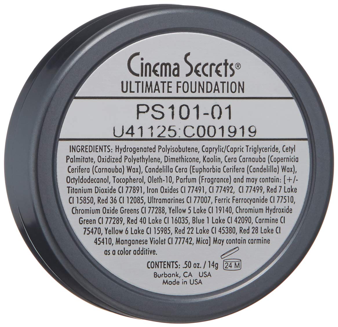 CINEMA SECRETS Pro Cosmetics Ultimate Foundation - 101 01 | Oil-Free, Long-Lasting Coverage for Flawless Skin | Perfect for Professional Makeup Artists & HD Photography