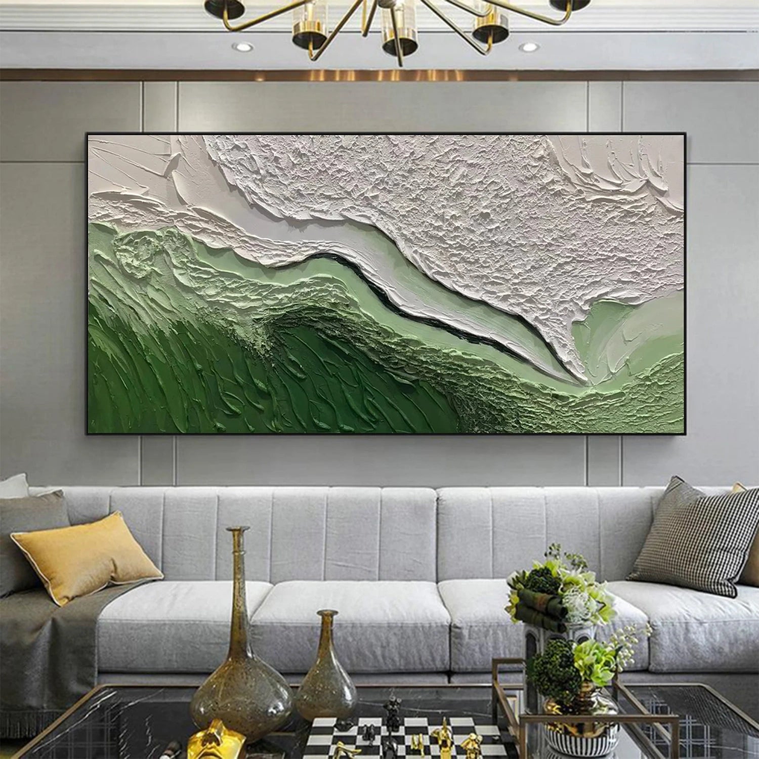 Blue & Green Abstract Wall Art Print #BG098 - Modern Home Decor for Living Room, Bedroom & Office