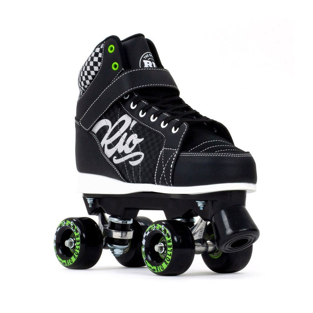 Rio Mayhem II Black Roller Skates for Women & Men - Outdoor & Indoor Quad Skates with Comfortable Padding - Perfect for Rink, Park, Street Skating & Roller Derby