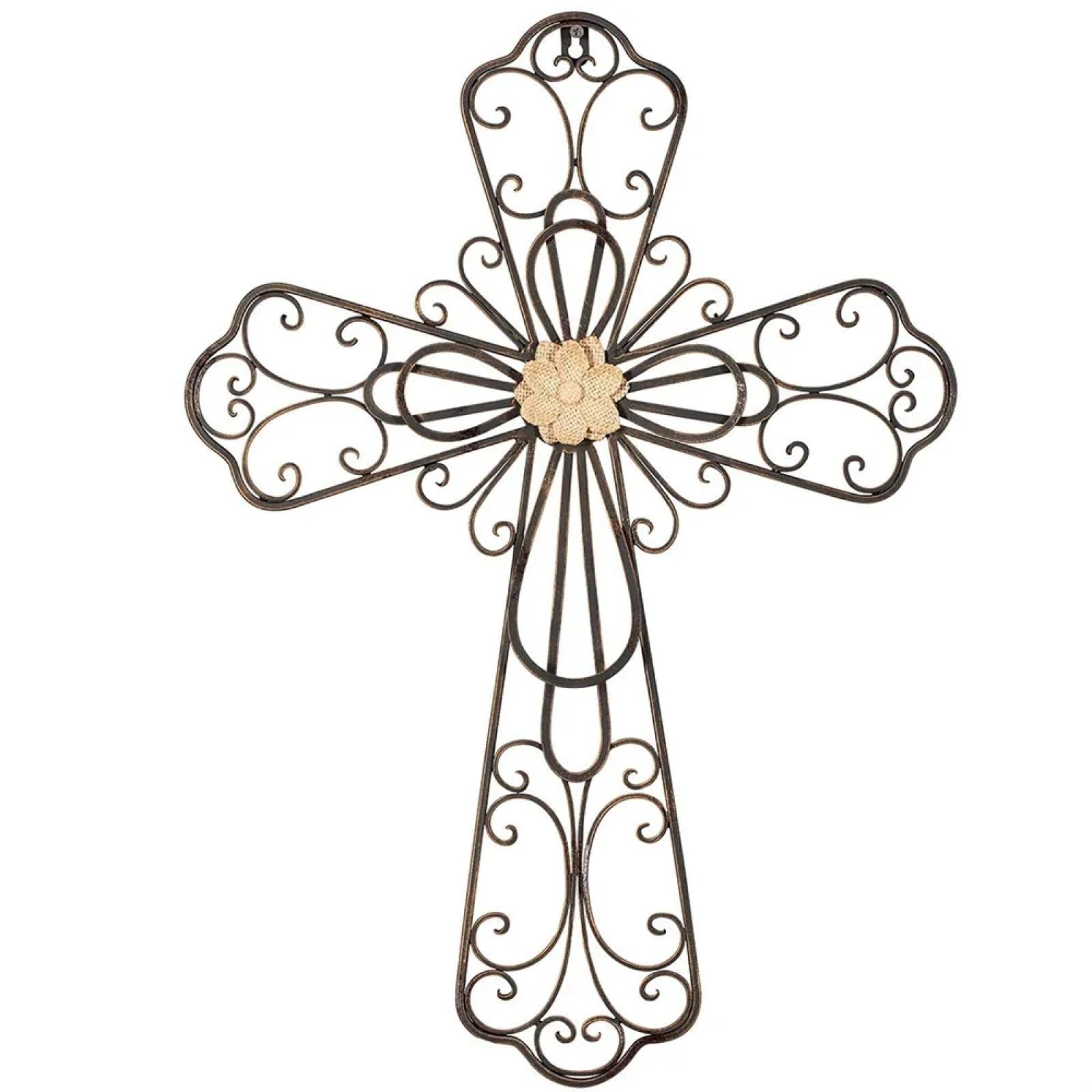XISSG 24 Inch Layered Metal Cross Wall Decor - Rustic Home Wall Art for Living Room, Bedroom & Church - Shipped Fast from USA