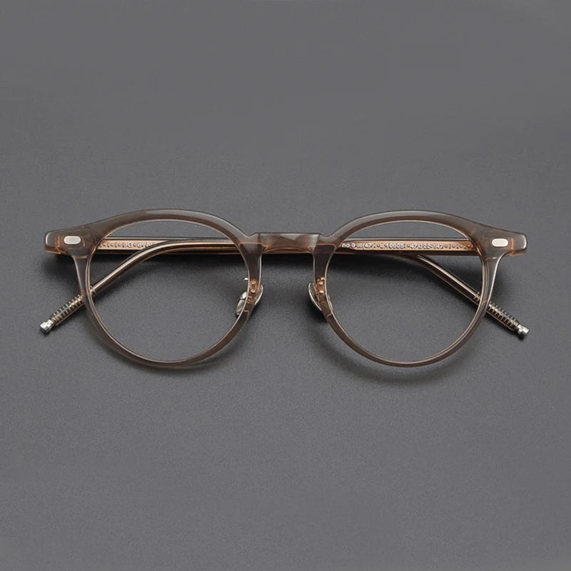 Stylish Black Unisex Acetate Round Eyeglasses - Full Rim Frame for Men & Women - Perfect for Reading, Work, and Fashion Accessories