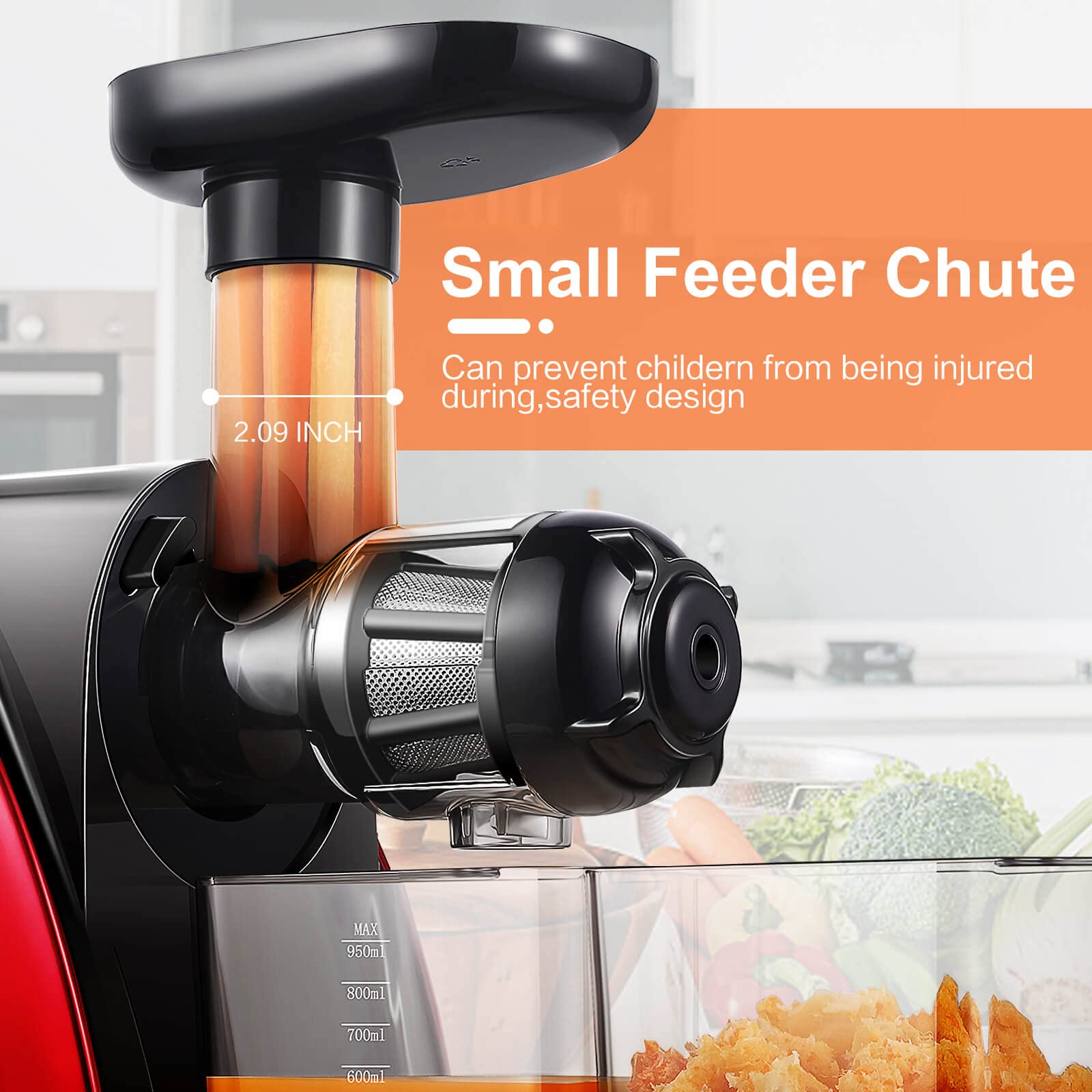 Aobosi Slow Masticating Juicer - Cold Press Juicer Machine with Reverse Function, Quiet Motor & High Juice Yield - Includes Juice Jug & Cleaning Brush - Perfect for Healthy Juicing at Home, Office or Gym