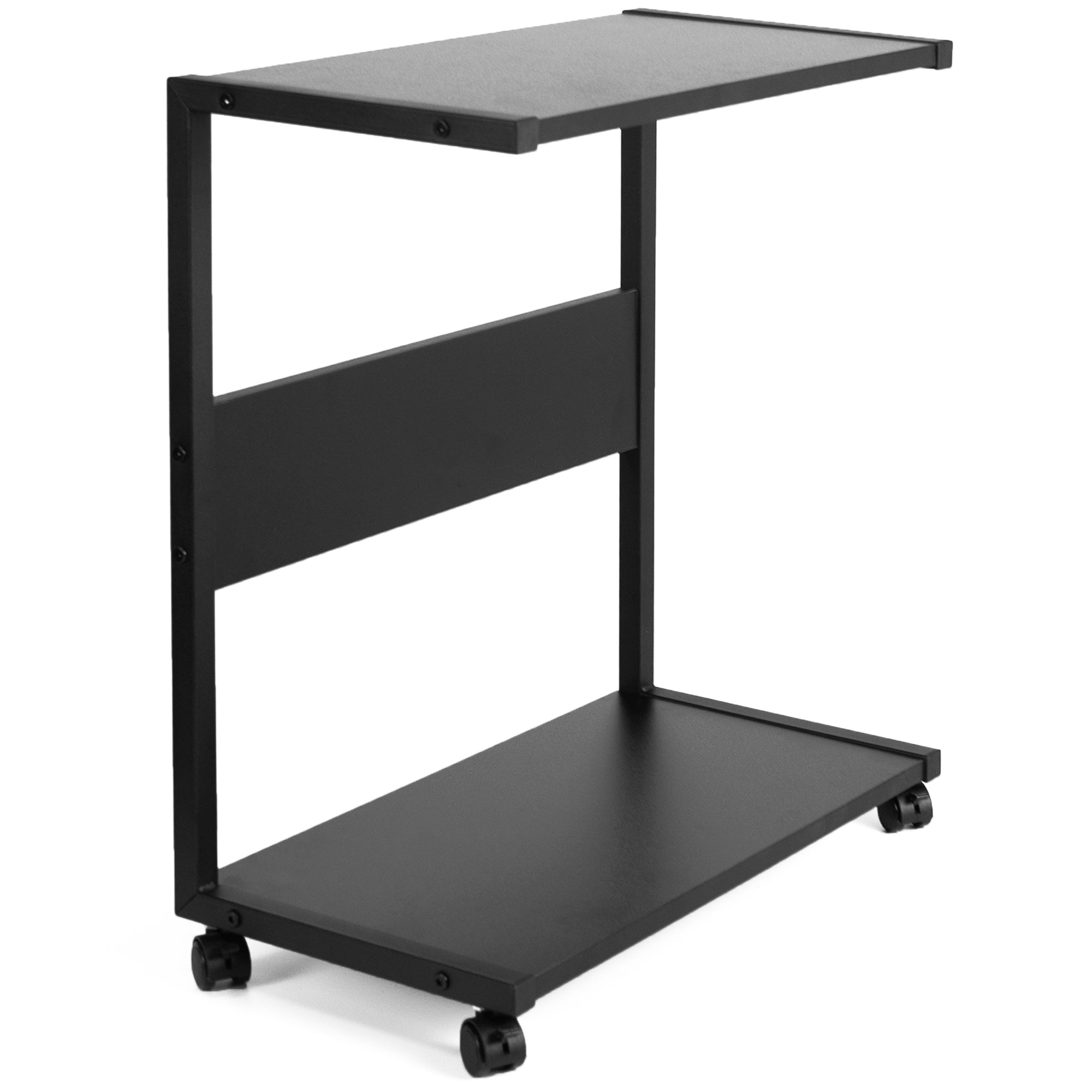 Rolling PC Cart with Storage Drawers - Mobile Computer Workstation for Office, Home, or Classroom Use