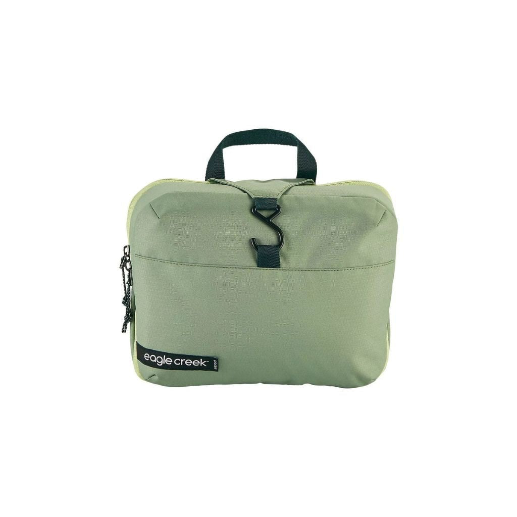 Eagle Creek PACK IT™ REVEAL Hanging Toiletry Kit - Mossy Green | Water-Resistant Travel Organizer for Toiletries & Cosmetics | Perfect for Camping, Business Trips & Vacation Packing