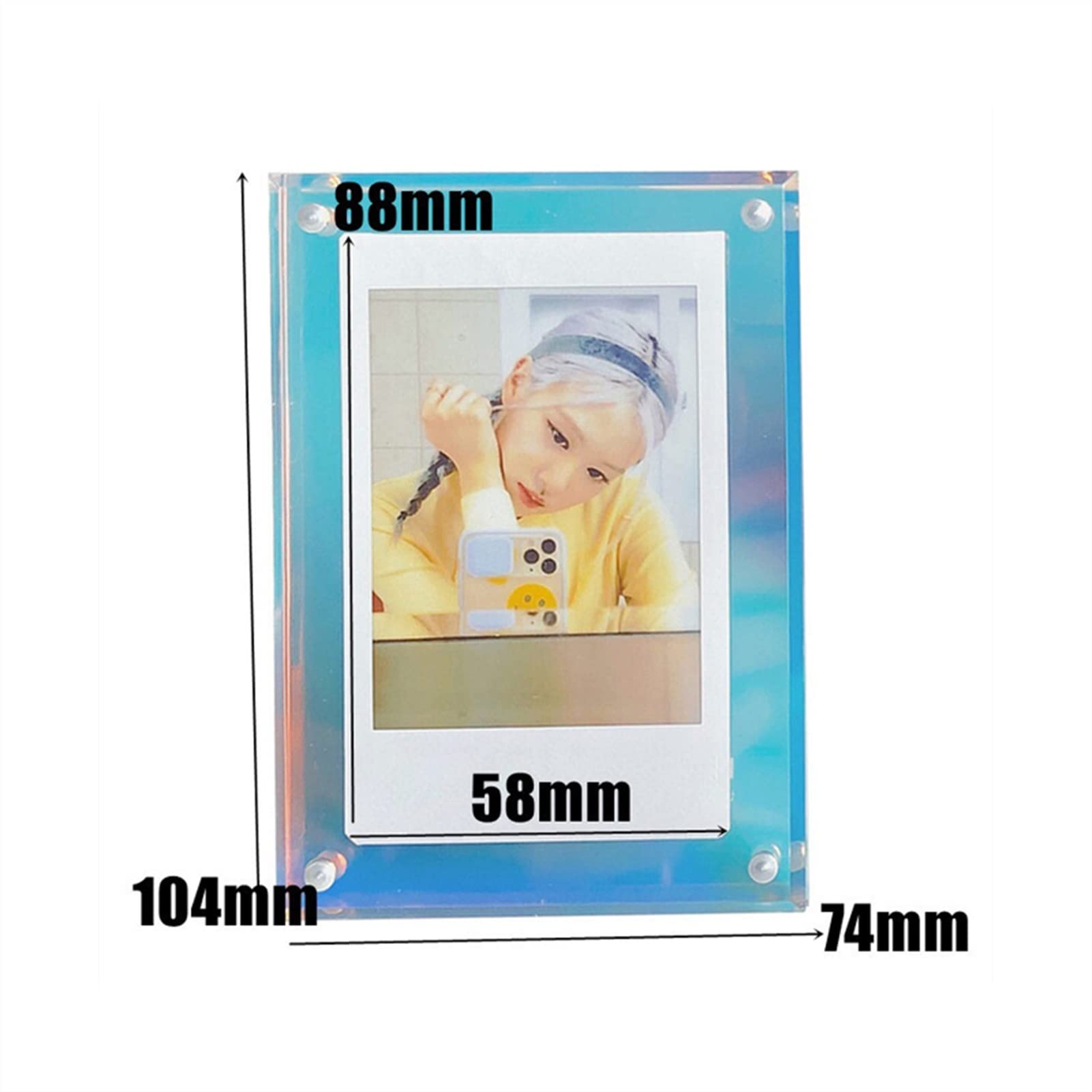 8mm Thick Acrylic Photo Frame - Transparent Frameless Magnetic e-Album Display with Gift Box - Perfect for Desktop Decor, Home Display & Gifting | Ideal for Weddings, Anniversaries & Office Decorations