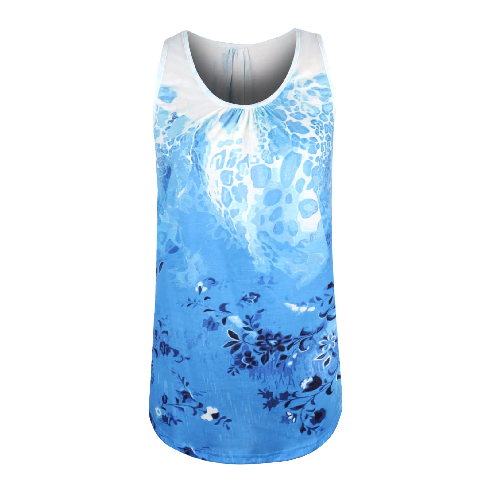 QUFECH Women's Summer Sleeveless V-Neck Blouse - Floral Print Pullover Top for Casual Wear, Office & Date Night Outfits