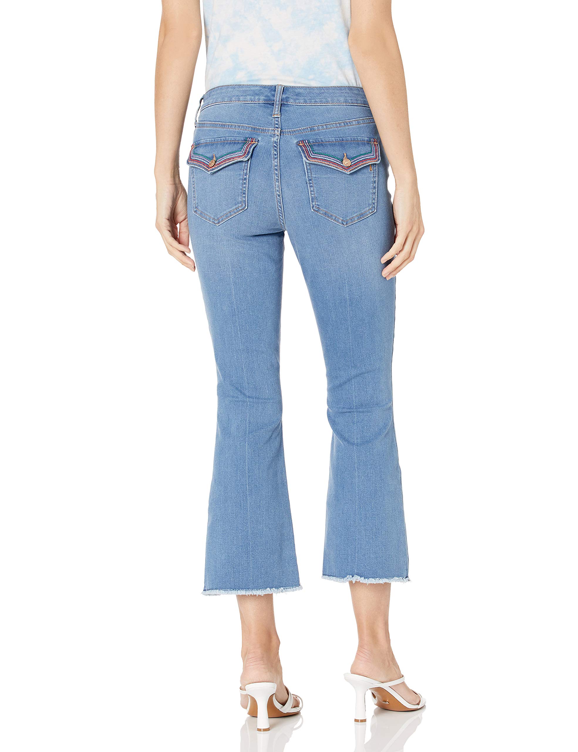 Vintage American Blues Women's Demi Boot Cut Jeans - Retro High Waisted Denim Pants for Casual Wear & Everyday Style